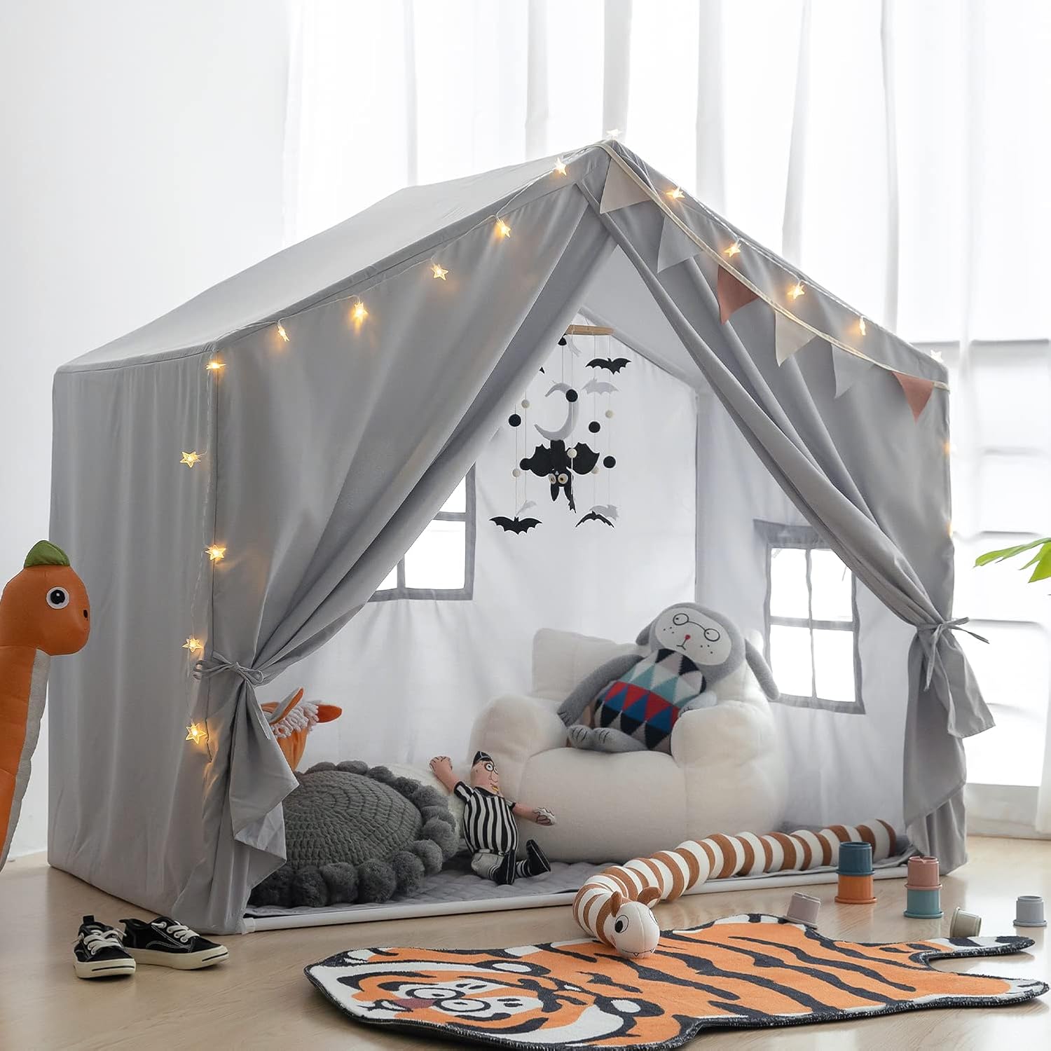 Alternative view of Kids Play Tent Indoor, Play Tents for Kids, Razee Large Playhouse Tent Play House with Padded Mat, Tent Castle for Toddlers, Play Cottage Kid Toys for Boy Girl Birthday Gift (Grey)