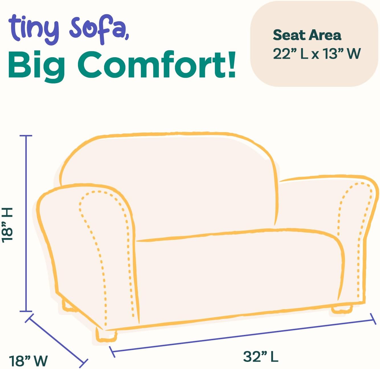 Keet Roundy Childrenu2019s Sofa u2013 Durable Wooden Frame, Soft Microsuede Upholstery, Ergonomic & Padded Seat, Comfortable Toddler Couch for Ages 2u20135, Ideal for Bedrooms, Playrooms & Daycares.