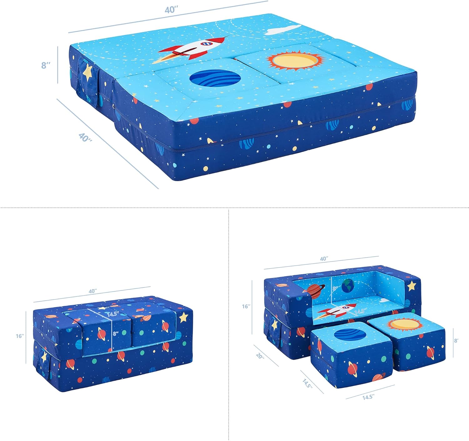 Alternative view of Ulax furniture Kids Couch Modular Loveseat Children Furniture for Playroom