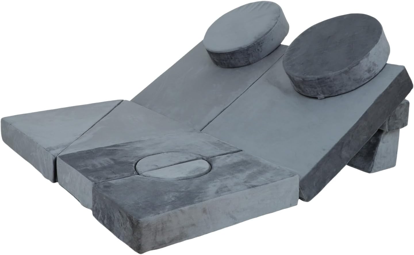 14Pcs Modular Kids Play Couch, Child Sectional Sofa Imaginative Furniture Play Set for Creative Kids, Toddler to Teen Bedroom Furniture, Girls and Boys Playroom Convertible Sofa (Cotton, Grey) - Image 4