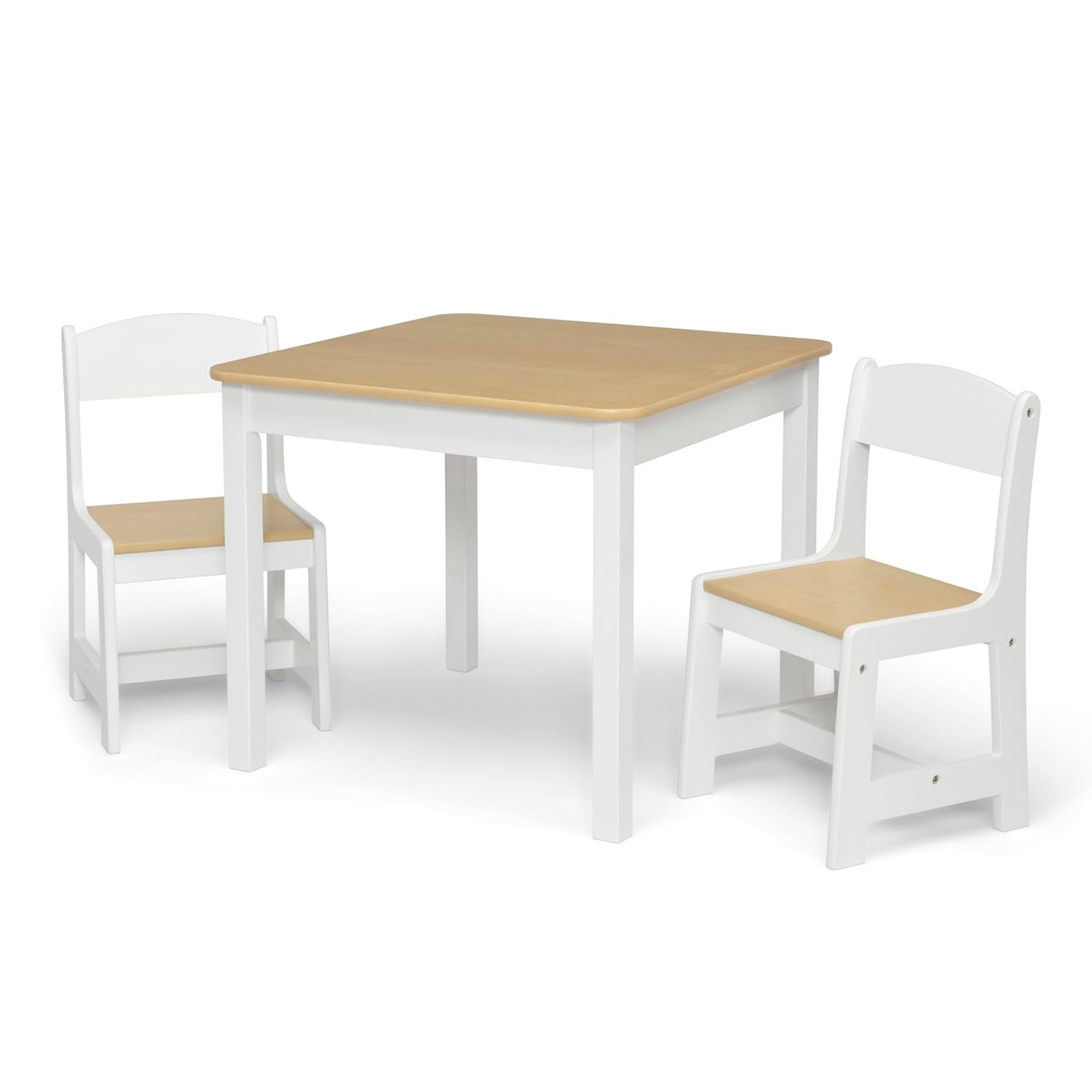 Alternative view of Delta Children MySize Kids Wood Table and Chair Set (2 Chairs Included) - Ideal for Arts & Crafts, Snack Time, Homeschooling, Homework & More, Bianca White/Natural