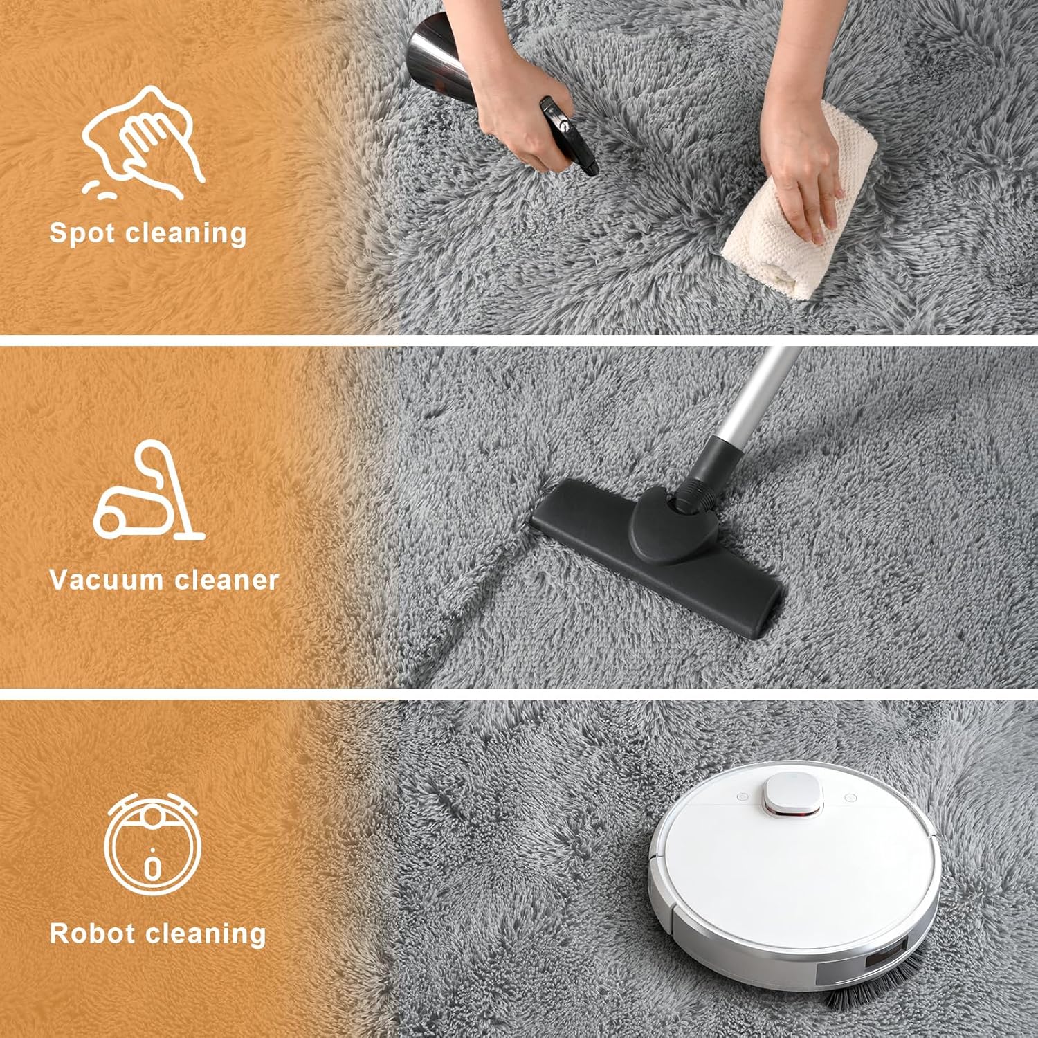 Alternative view of Zentavio Area Rugs for Living Room Grey Rugs for Bedroom 4x6 Carpet Fluffy Furry Soft Shag Aesthetic Plush High Pile Gray Throw Rug for Nursery Kids Room Dorm