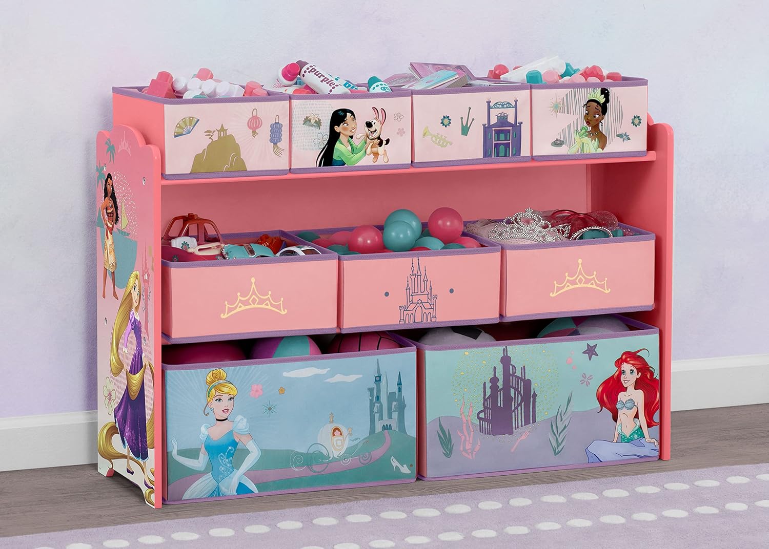 Disney Princess Deluxe 9 Bin Design and Store Toy Organizer by Delta Children, Greenguard Gold Certified