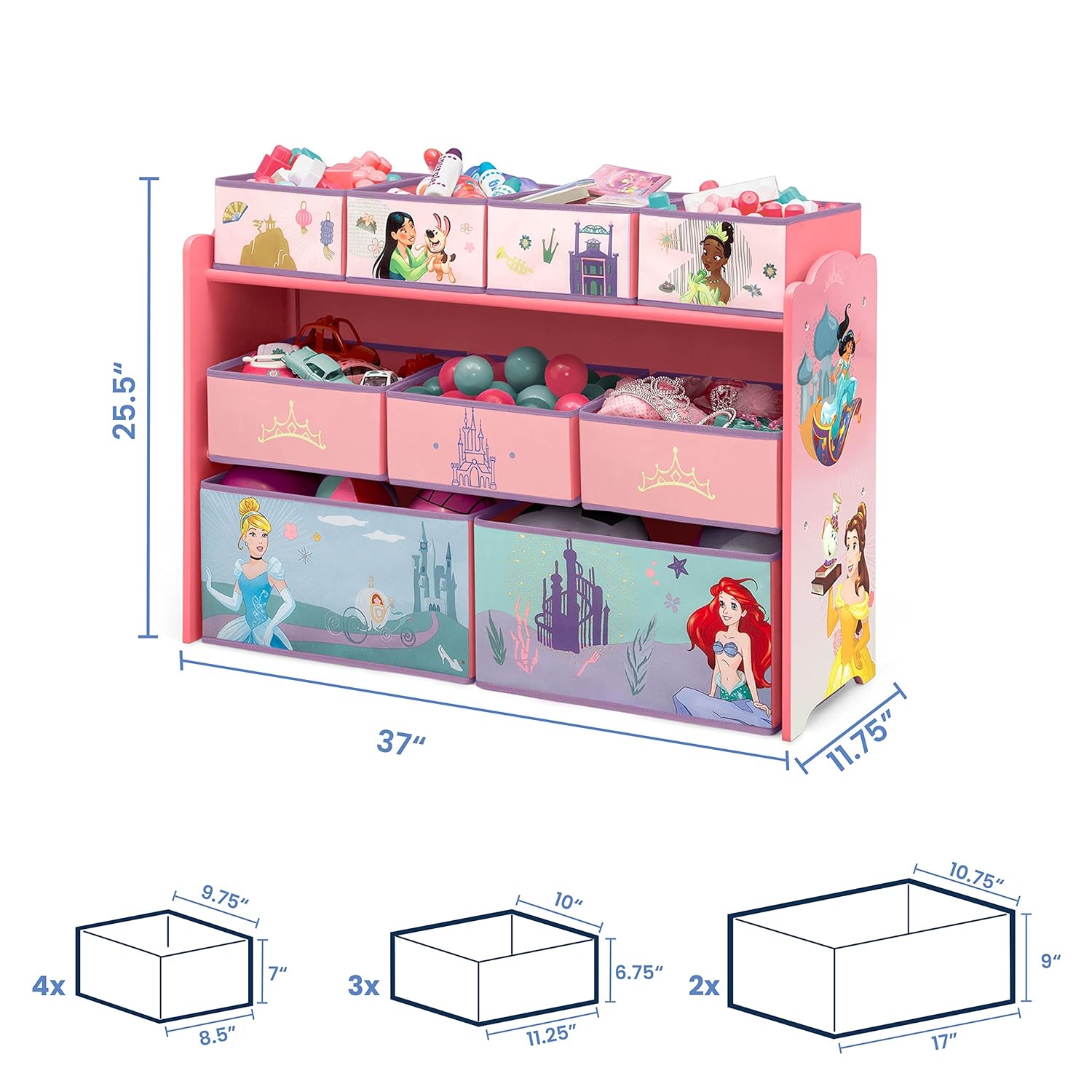 Alternative view of Disney Princess Deluxe 9 Bin Design and Store Toy Organizer by Delta Children, Greenguard Gold Certified