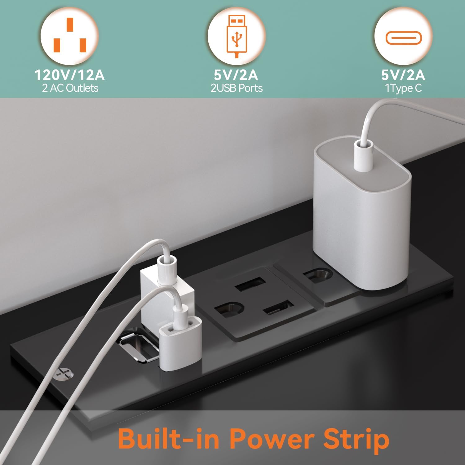 FJTJBSI Dresser with Power Outlets and LED Lights Wooden 4 Drawer Dresser with Large Organizer Tall Black Drawer for Bedroom Modern Chest of Drawers Closet for Living Room Kids Room - Image 4