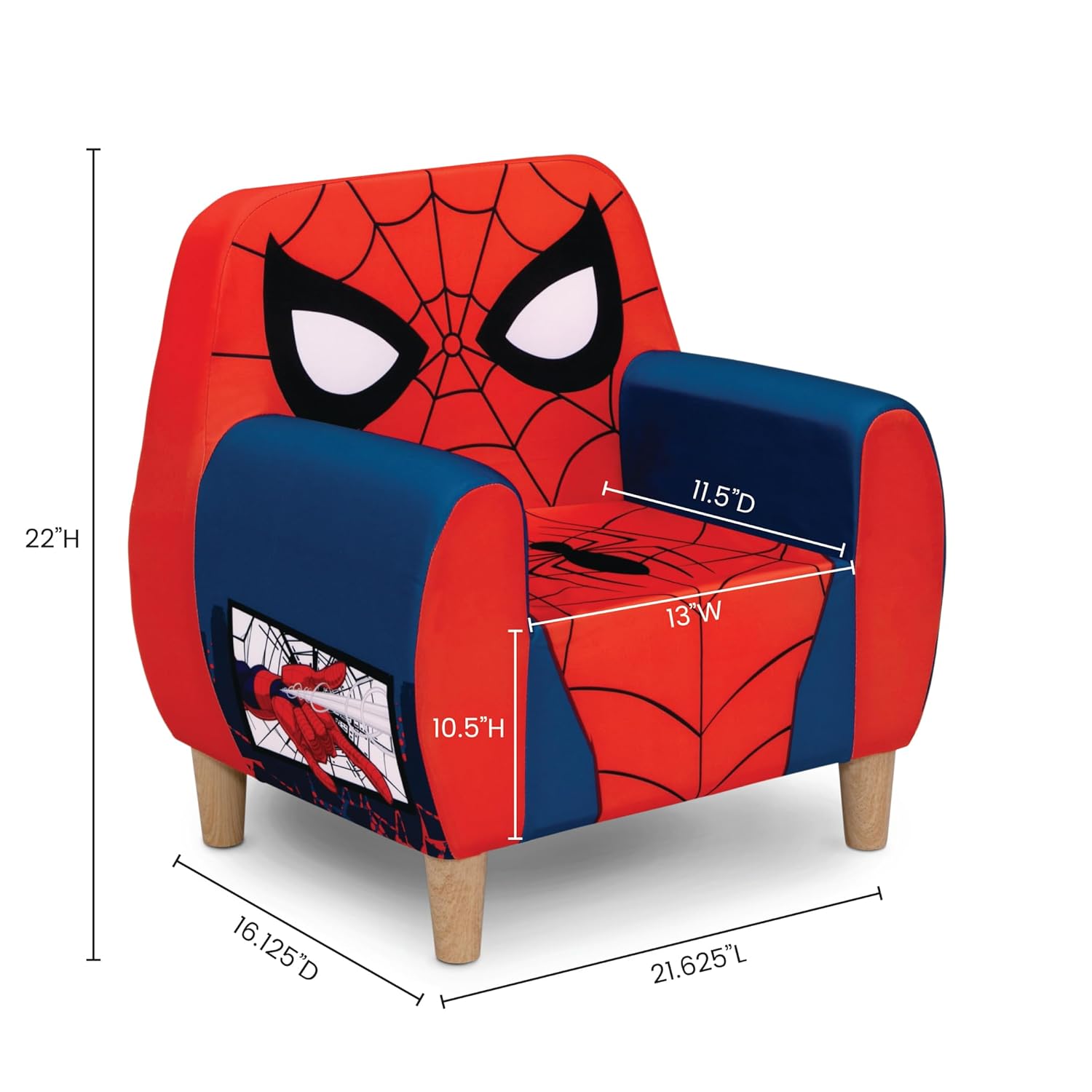 Alternative view of Delta Children Marvel Spider Man Foam Chair for Kids, Red