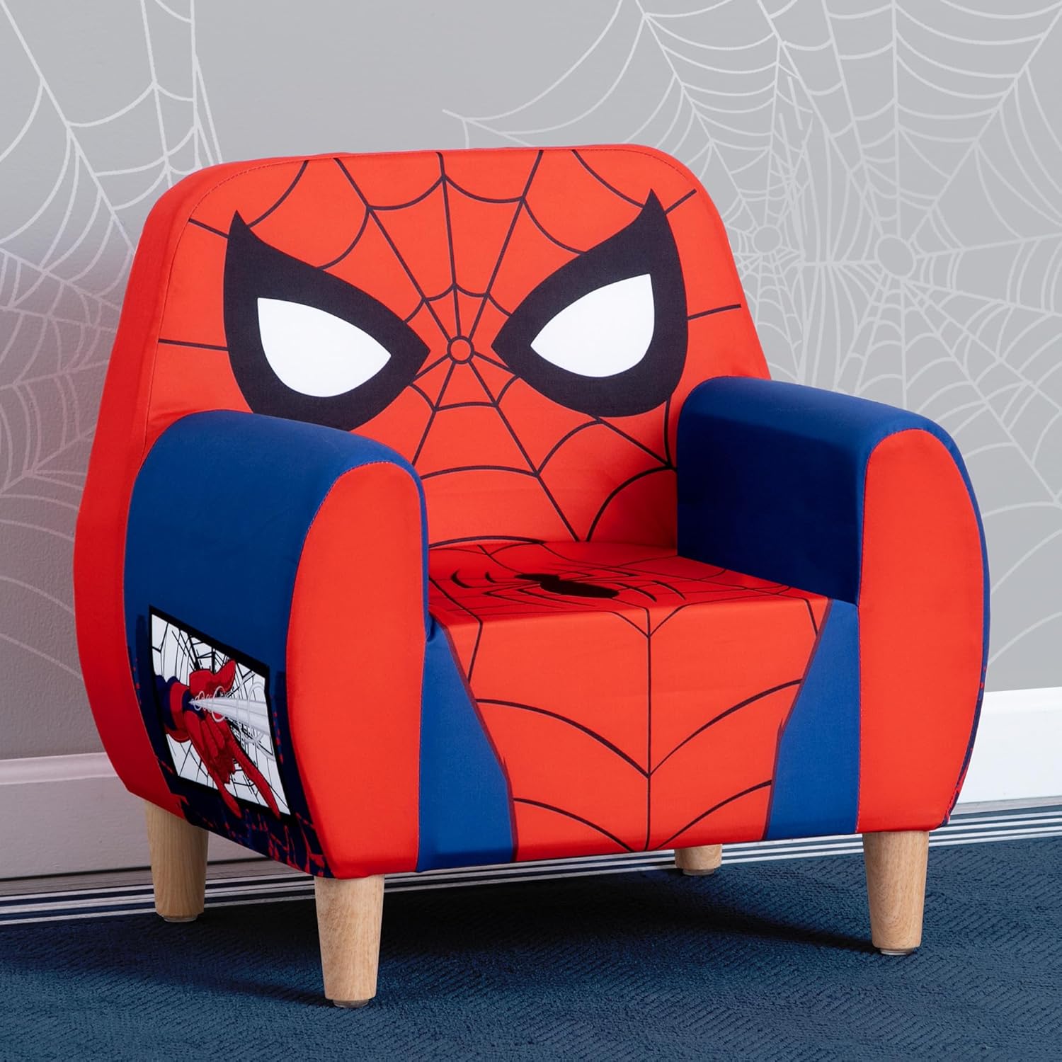 Delta Children Marvel Spider Man Foam Chair for Kids, Red
