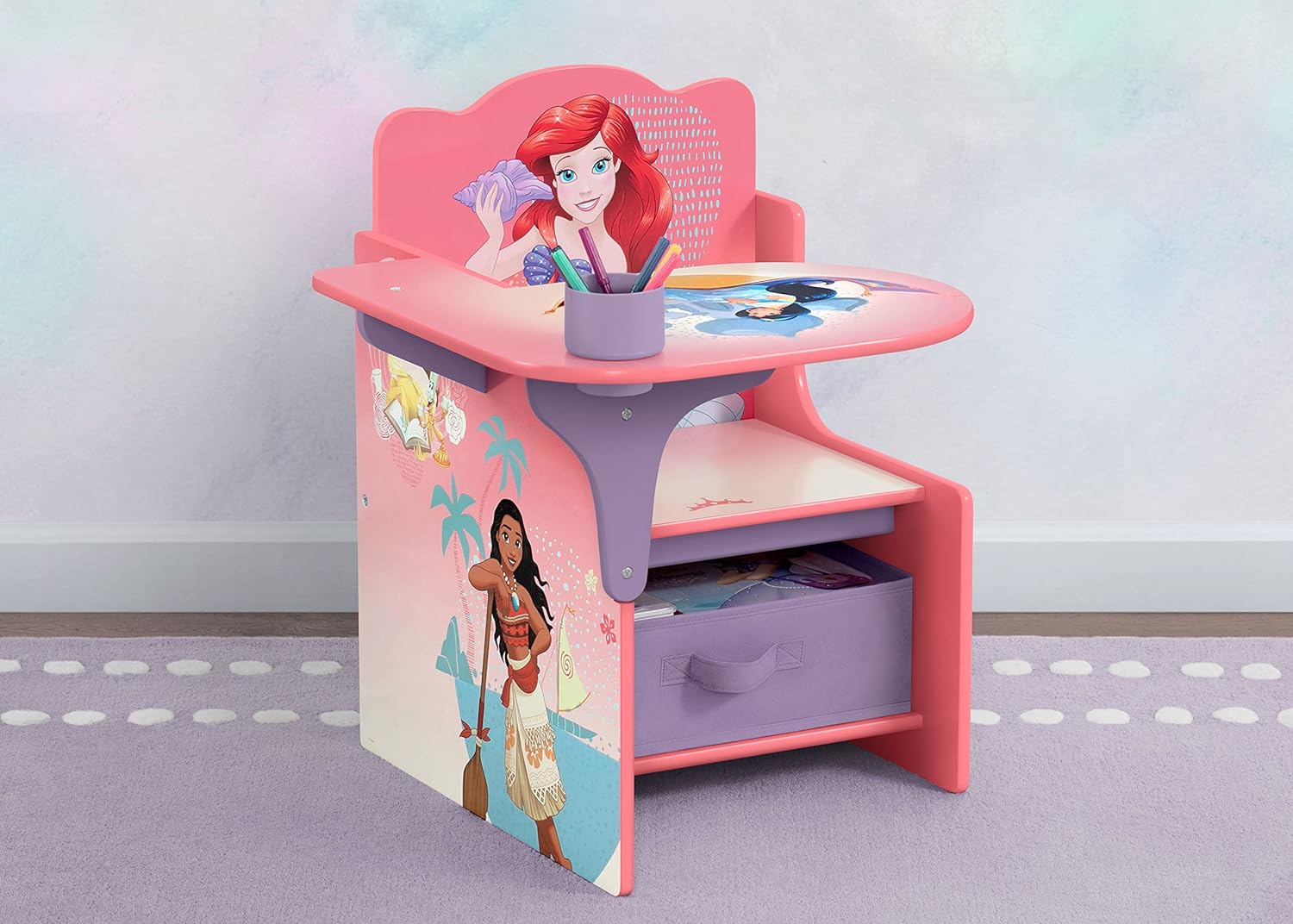 Delta Children Chair Desk with Storage Bin, Disney Princess