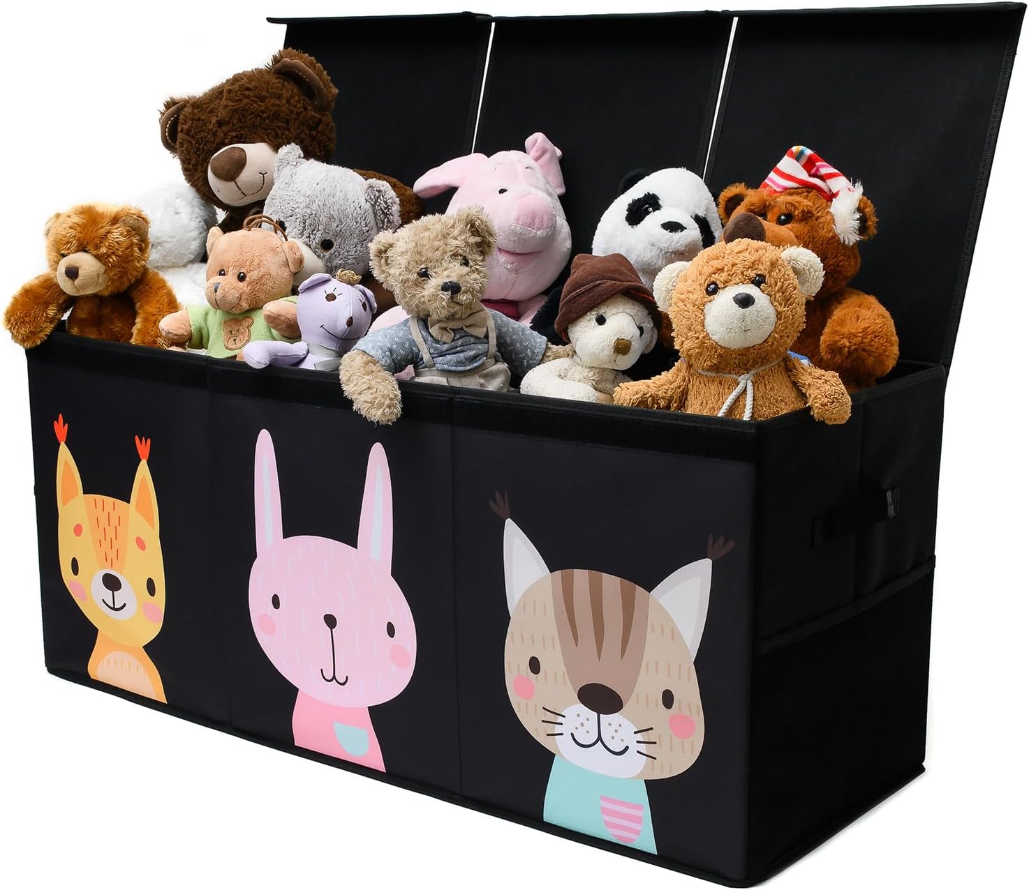 SoftOwl Extra Large Toy Storage Organizer with Lid - Sturdy, Collapsible Toy Chest Storage Box Design - Toys Bin with Dividers for Kids, Nursery, Bedroom, Playroom 37"x16"x14" - Image 7