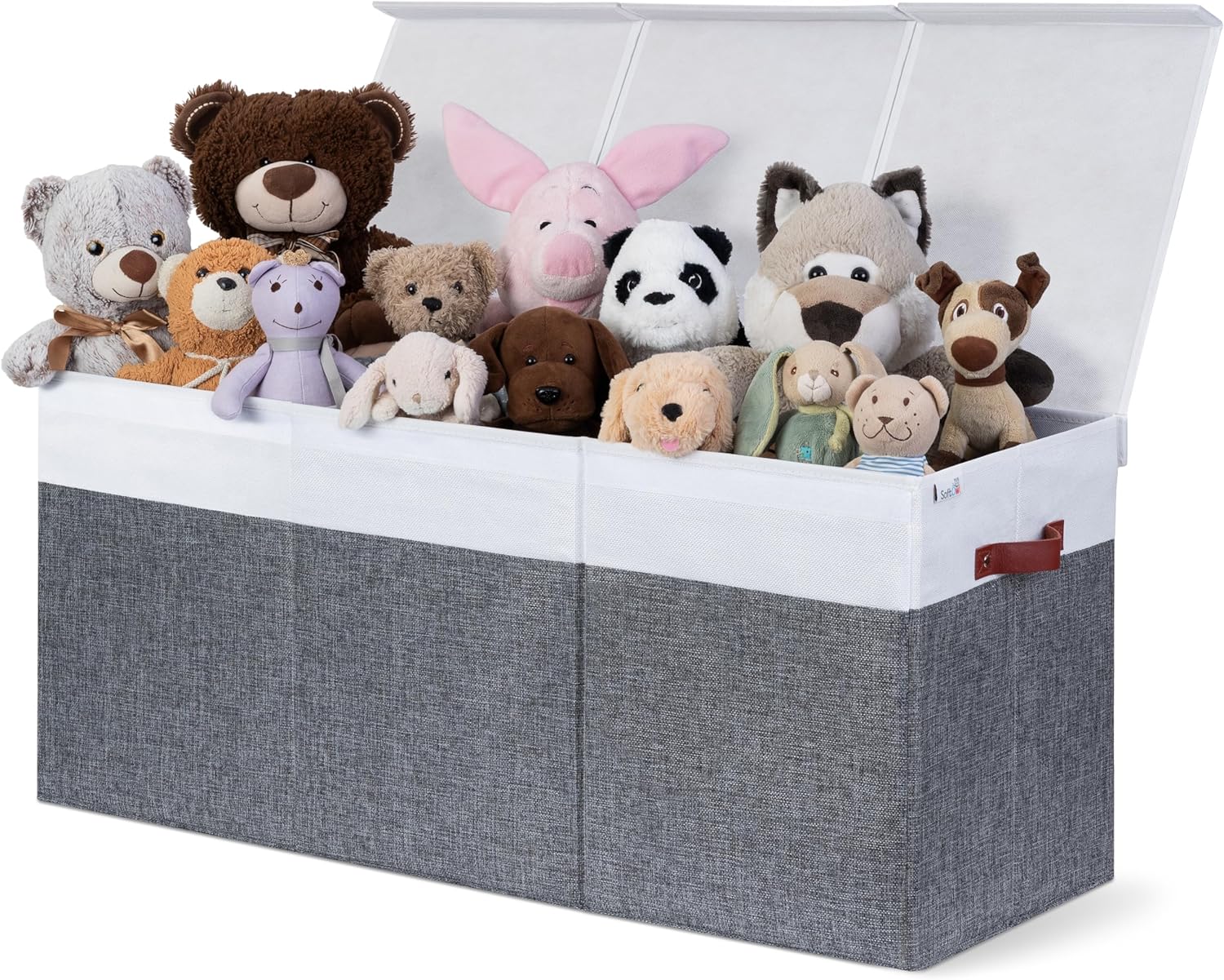 SoftOwl Extra Large Toy Storage Organizer with Lid - Sturdy, Collapsible Toy Chest Storage Box Design - Toys Bin with Dividers for Kids, Nursery, Bedroom, Playroom 37"x16"x14" - Image 9