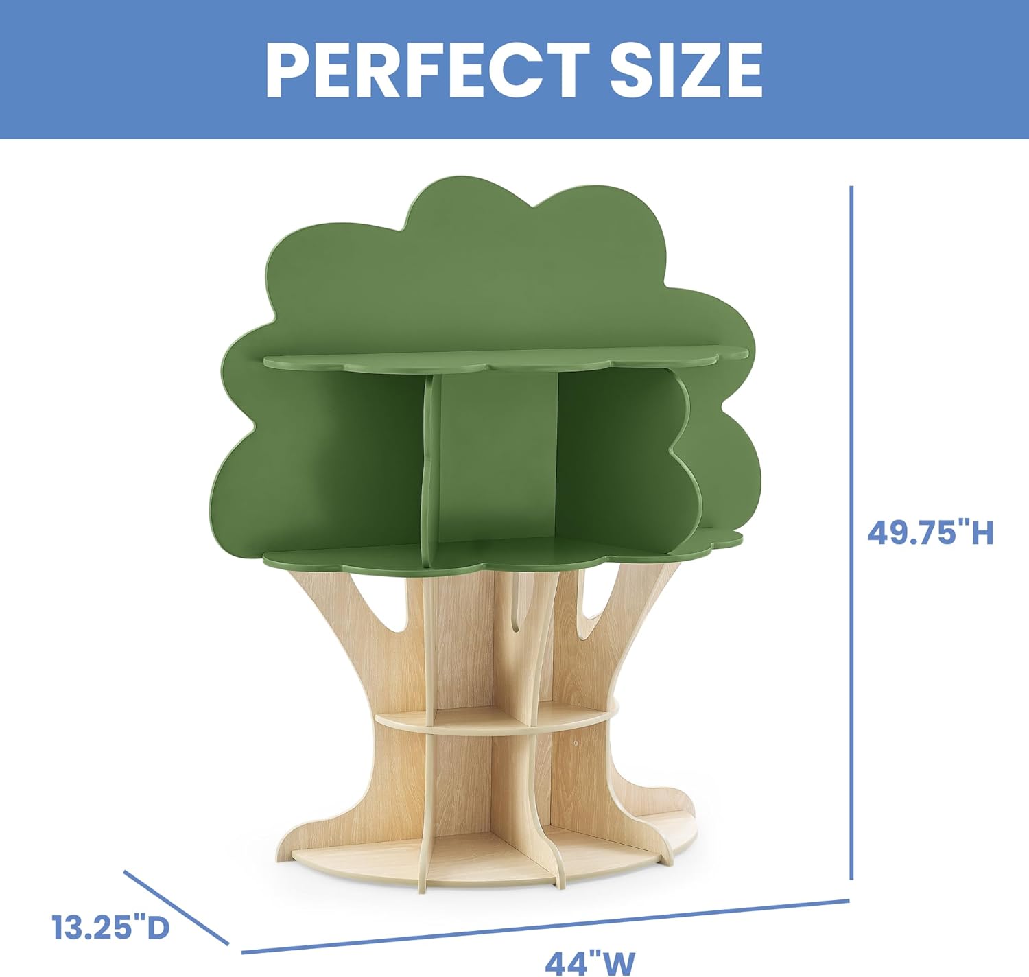 Alternative view of Delta Children Tree Bookcase - Greenguard Gold Certified, Fern Green/Crafted Natural