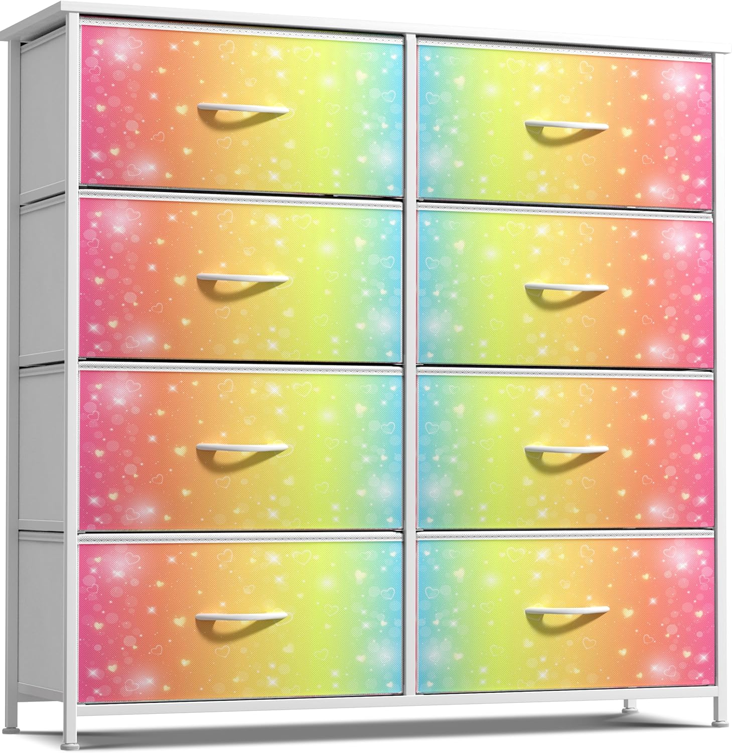 Sorbus Kids Dresser with 6 Drawers - Storage Chest Organizer Nightstand - Steel Frame, Wood Top, Tie-Dye Fabric Bins for Clothes - Wide Furniture for Bedroom, Hallway, Nursery, Closet, & Apartment - Image 7