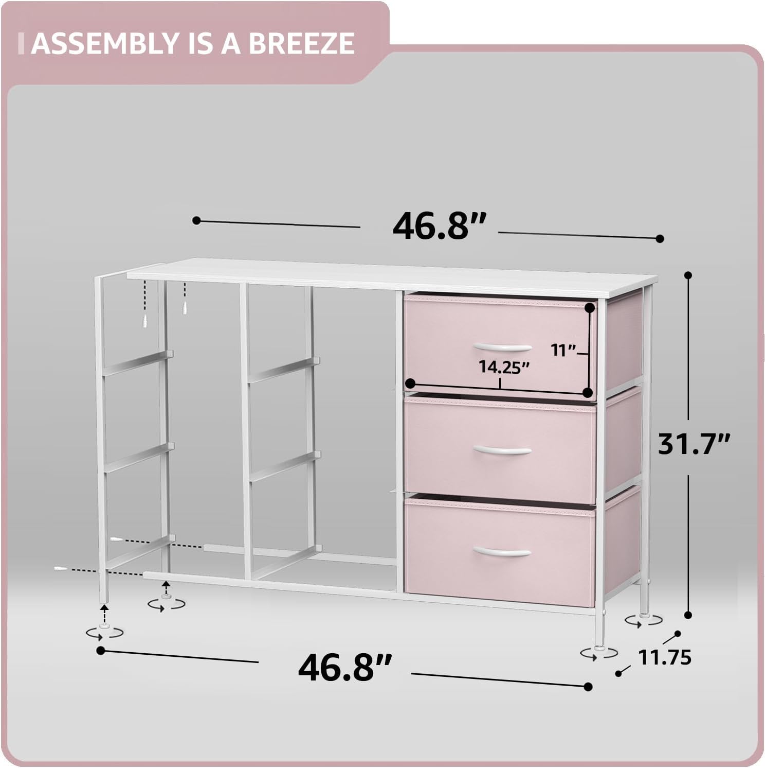 Alternative view of Sorbus Kids Dresser with 9 Drawers - Storage Unit Organizer Chest for Clothes - Bedroom, Kids Room, Nursery, & Closet