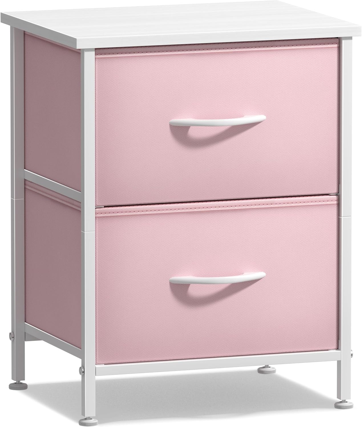 Sorbus Nightstand with 2 Drawers - Kids Bedside Furniture End Table Night Stand - Steel Frame, Wood Top & Easy Pull Fabric Bins - Dresser & Chest for Home, Bedroom Accessories, Office & College Dorm - Image 7