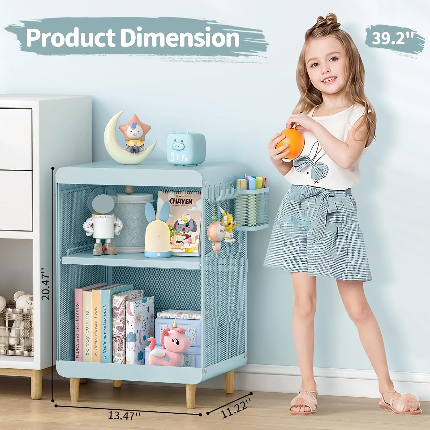 Alternative view of SYKIARIOL Kids Nightstand,Kids Bedside Table,Teen Girls Night Stand,Toddler Night Stand,End Table for Girls Room Storage,Mint Green Nightstand