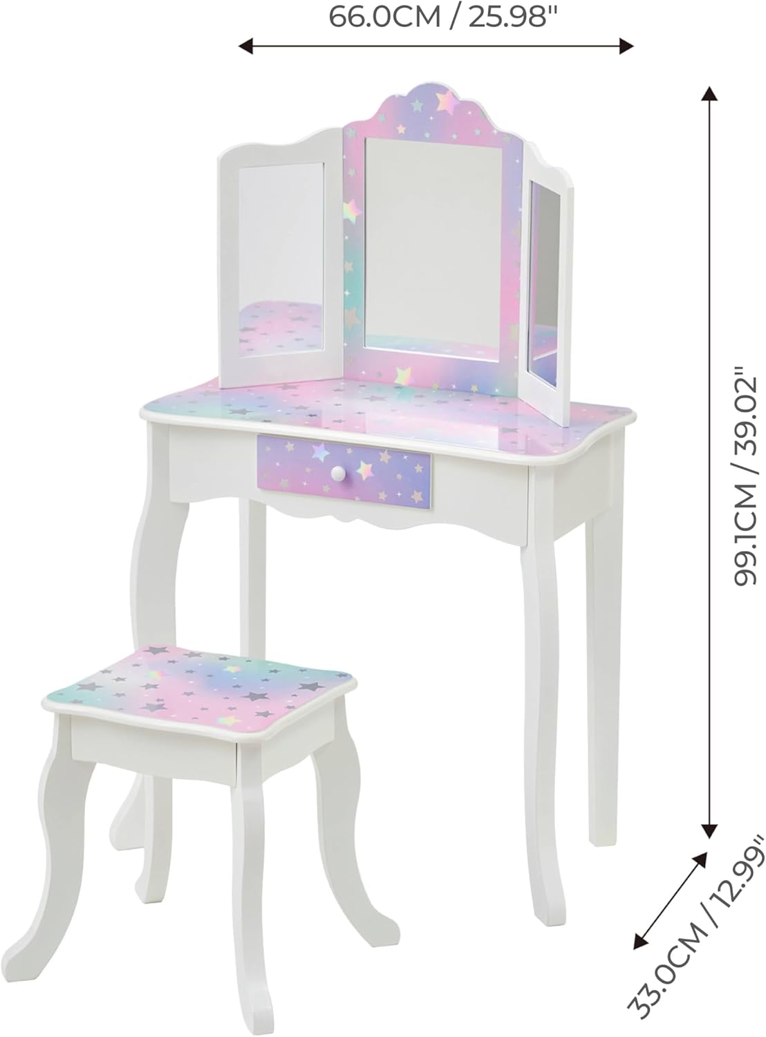 Alternative view of Teamson Kids - Starry Sky Print Gisele Medium Vanity - White/Lavender