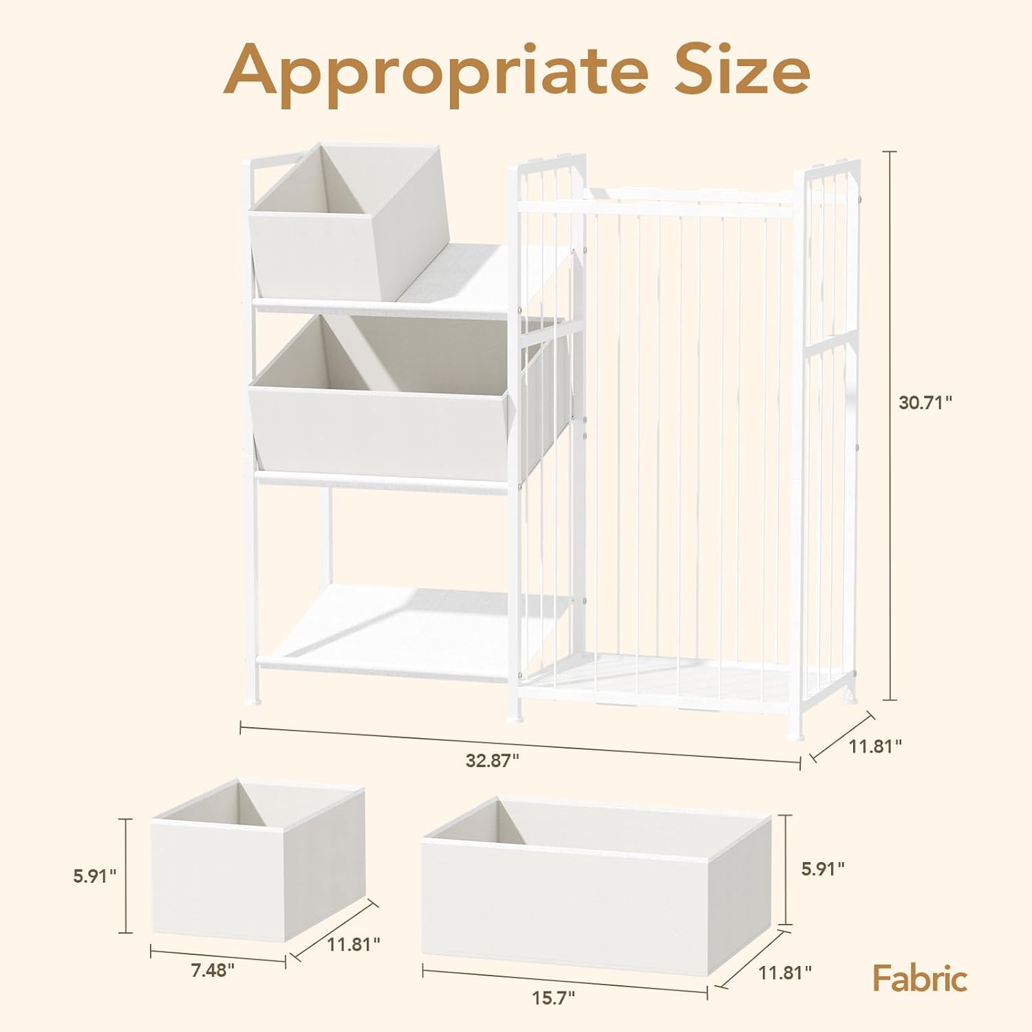 BBLIKE Kids Storage Organizer with 4 Removable Bins, Kids Storage Toy Shelf Organizer for Stuffed Animal Holder for Bedroom Playroom Nursery, White