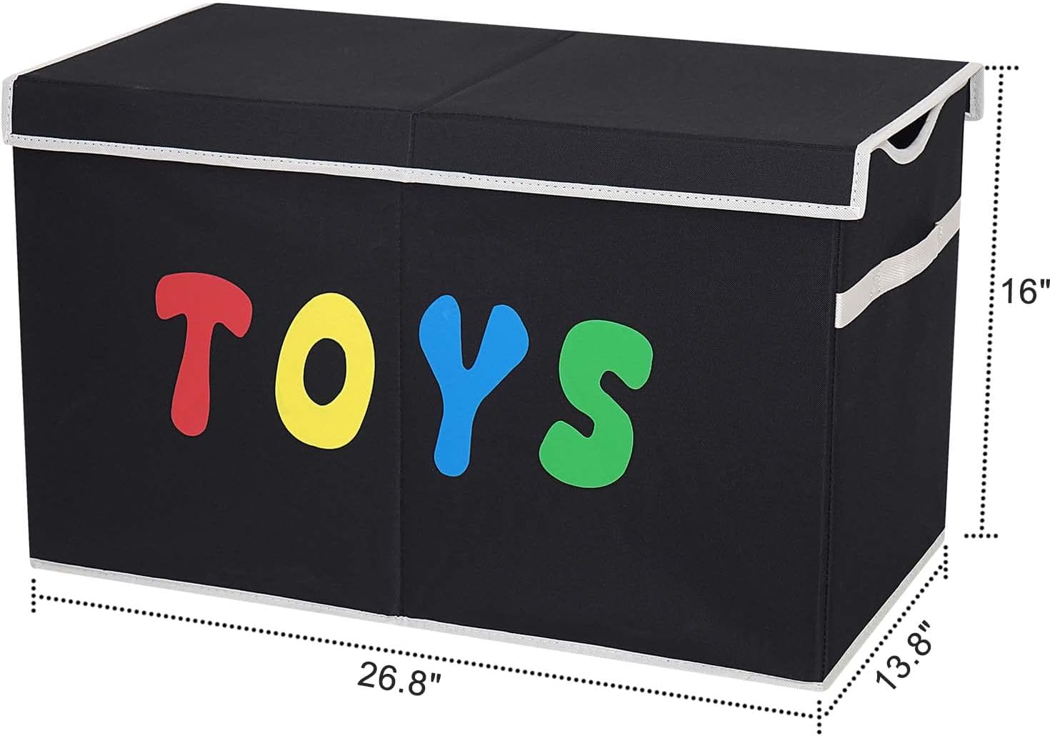 Alternative view of YOLOXO Toy Box Chest, Collapsible Sturdy Storage Bins with Lids, Extra Large Kids Toy Storage Organizer Boxes Bins Baskets for Kids, Boys, Girls, Nursery Room, Playroom, Closet (BLACK)