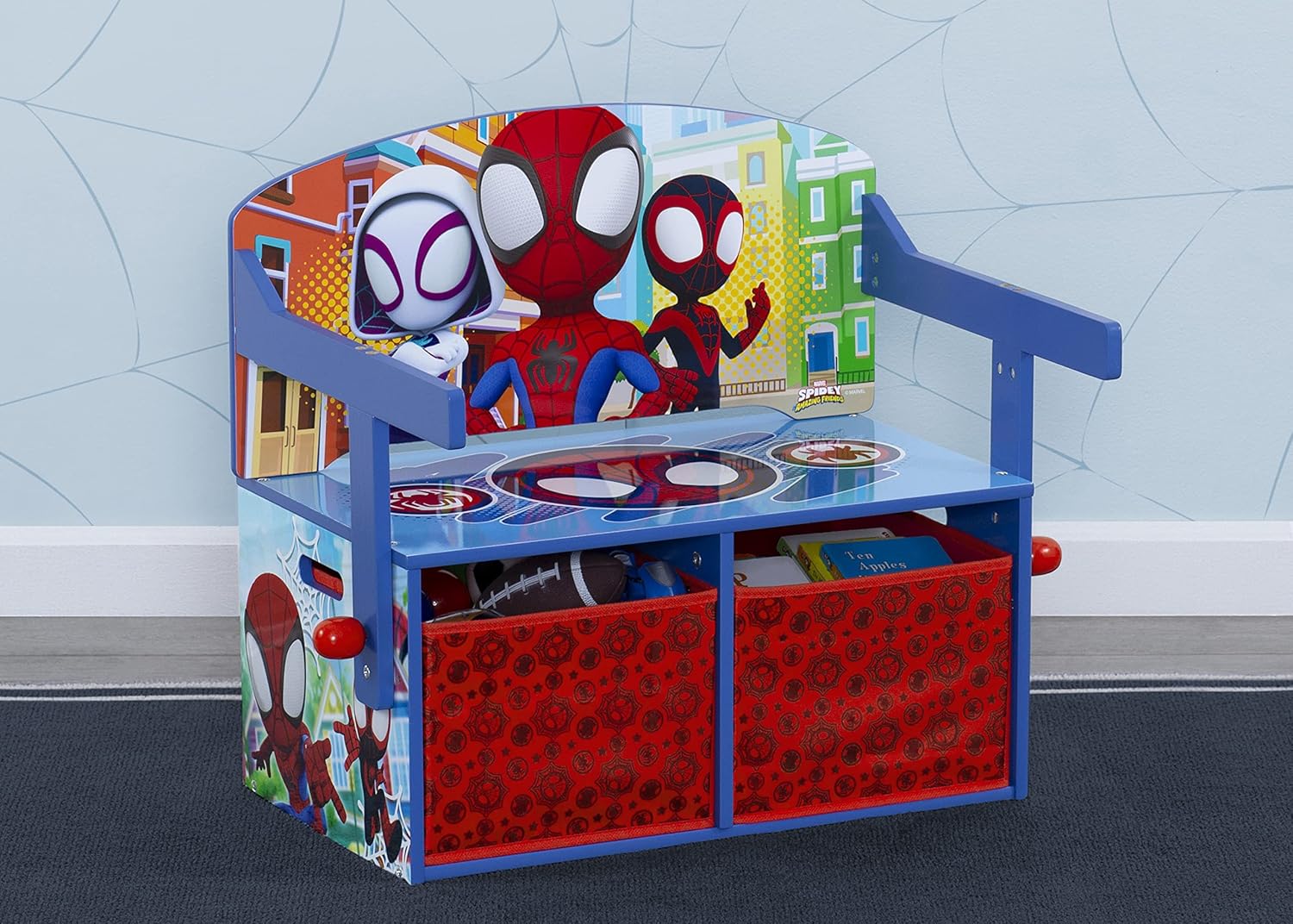 Delta Children Kids Convertible Activity Bench - Greenguard Gold Certified, Marvel Spidey and His Amazing Friends