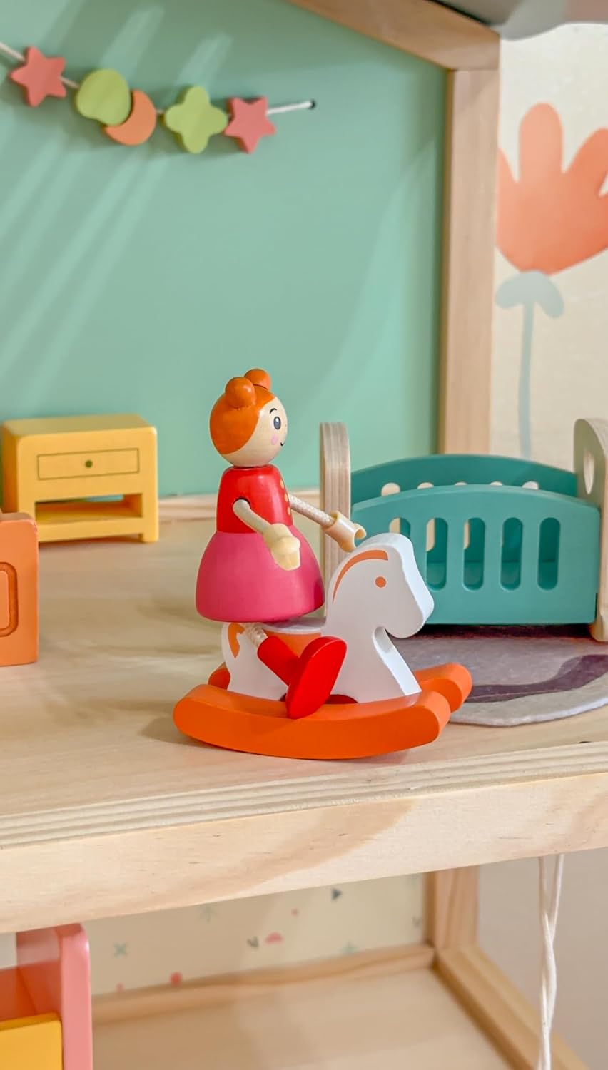 Giant bean 26 Pcs Large Wooden Dollhouse Furniture 5 Set for Kitchen, Living Room, Bedroom, Bathroom, Babyroom, Candy Dollhouse Accessories & Furniture Toy for Girls Boys Kids 3+ - Image 8