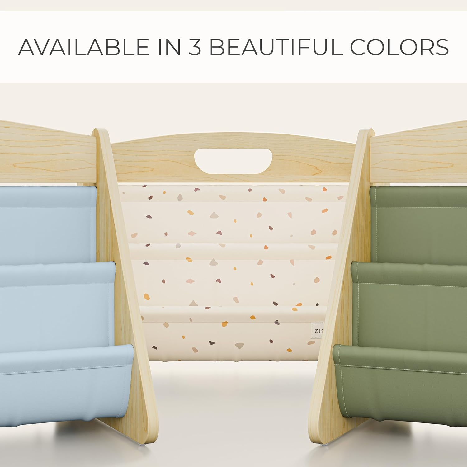 ZICOTO Decorative Wooden Bookshelf with Handle for Kids Rooms - Keeps Books Neatly Organized & Within Reach for Toddlers - Easy Install Montessori Book Shelf for Baby's Bedroom or Playroom Decor - Image 5