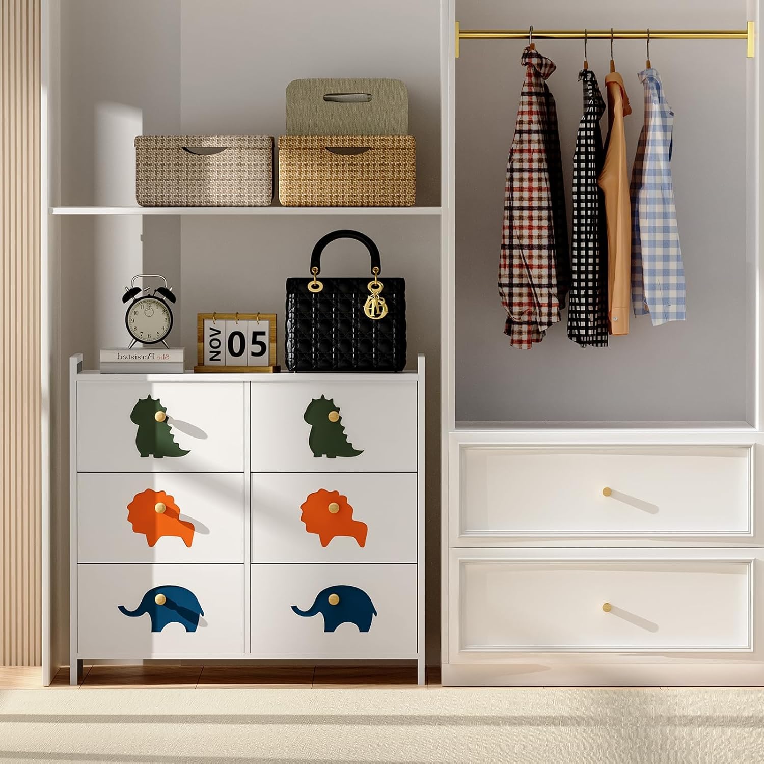 FRAPOW Kids Dresser for Bedroom, Baby Dresser with 6 Fabric Drawers Tall Storage Organizer for Toddler Child with Wood Top Metal Frame for Living Room, Nursery, Closet, Apartment - Image 6