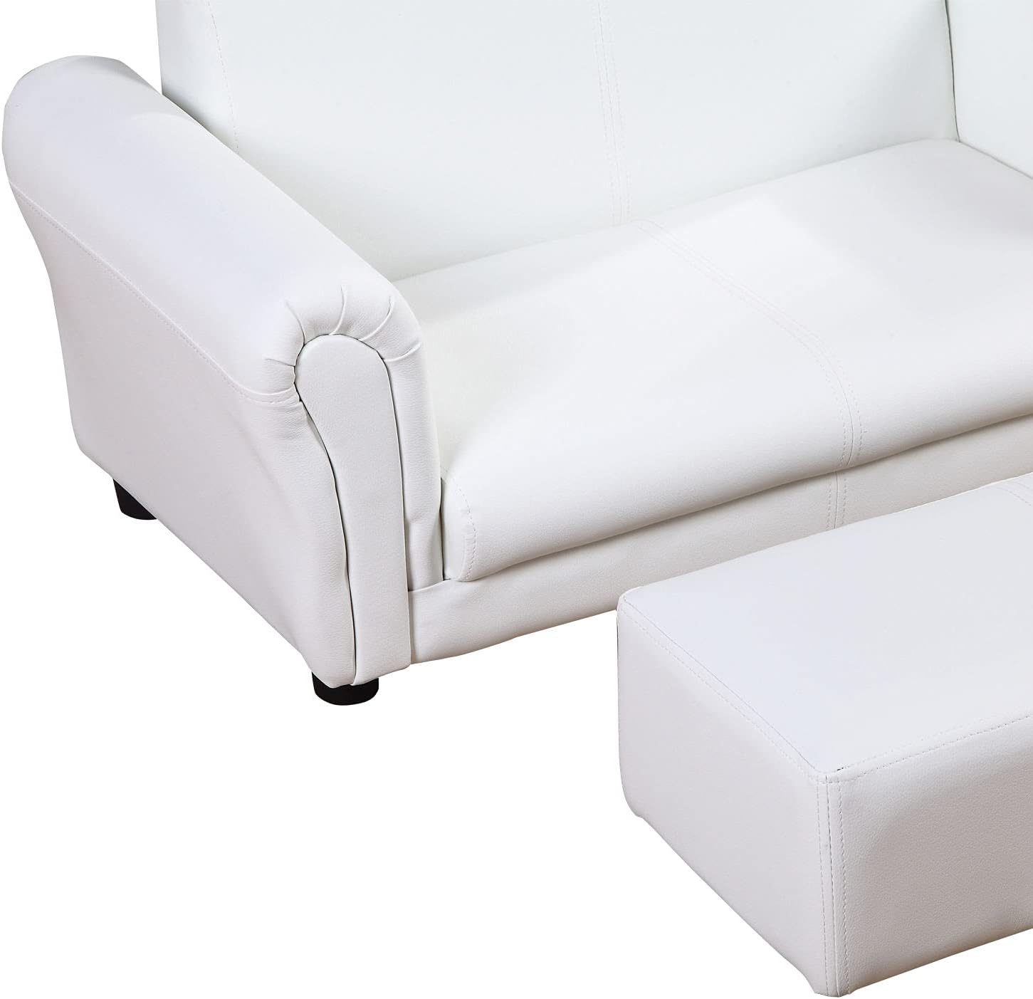 Qaba Kids Sofa with Footstool for Children, Toddler Couch for Playroom, Nursery, Living Room, Bedroom Furniture, White - Image 7