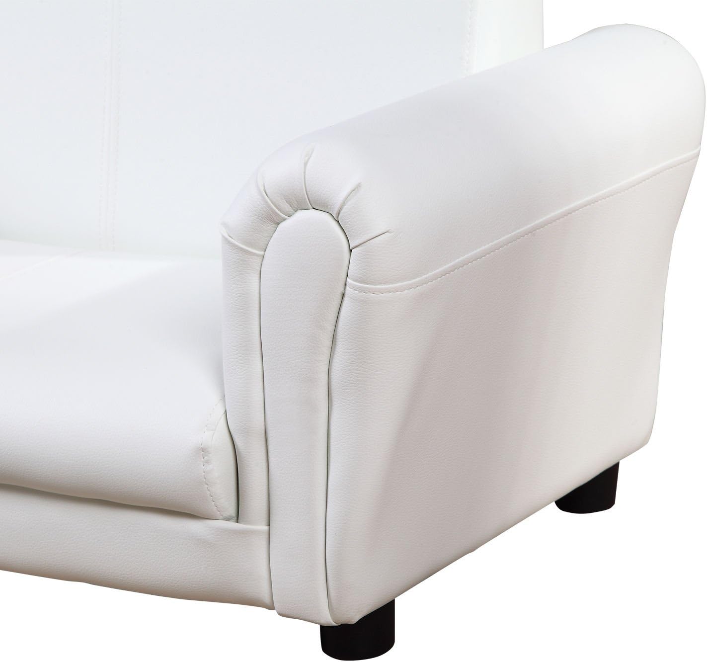 Qaba Kids Sofa with Footstool for Children, Toddler Couch for Playroom, Nursery, Living Room, Bedroom Furniture, White - Image 8