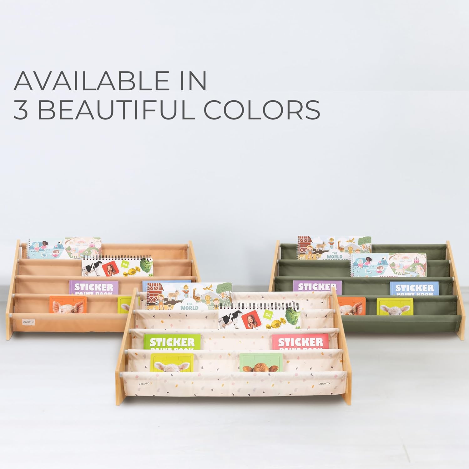 ZICOTO Decorative Wooden Bookshelf for Kids Rooms - Keeps Plenty of Books Neatly Organized & Within Reach for Toddlers - Easy Install Montessori Book Shelf for Baby's Bedroom or Playroom Decor - Image 5