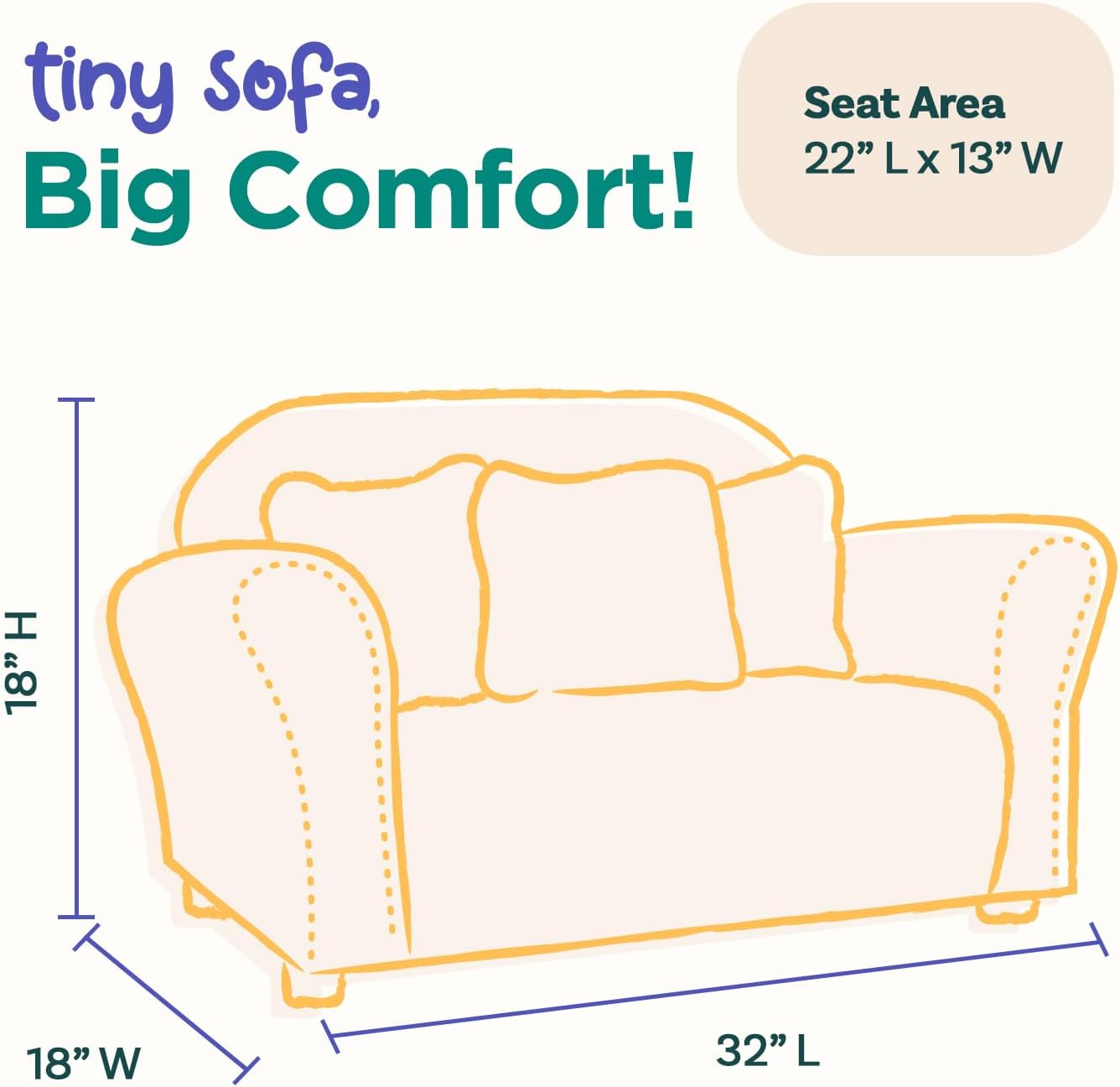 Keet Roundy Childrenu2019s Sofa u2013 Durable Wooden Frame, Soft Microsuede Upholstery, Ergonomic & Padded Seat, Comfortable Toddler Couch for Ages 2u20135, Ideal for Bedrooms, Playrooms & Daycares.