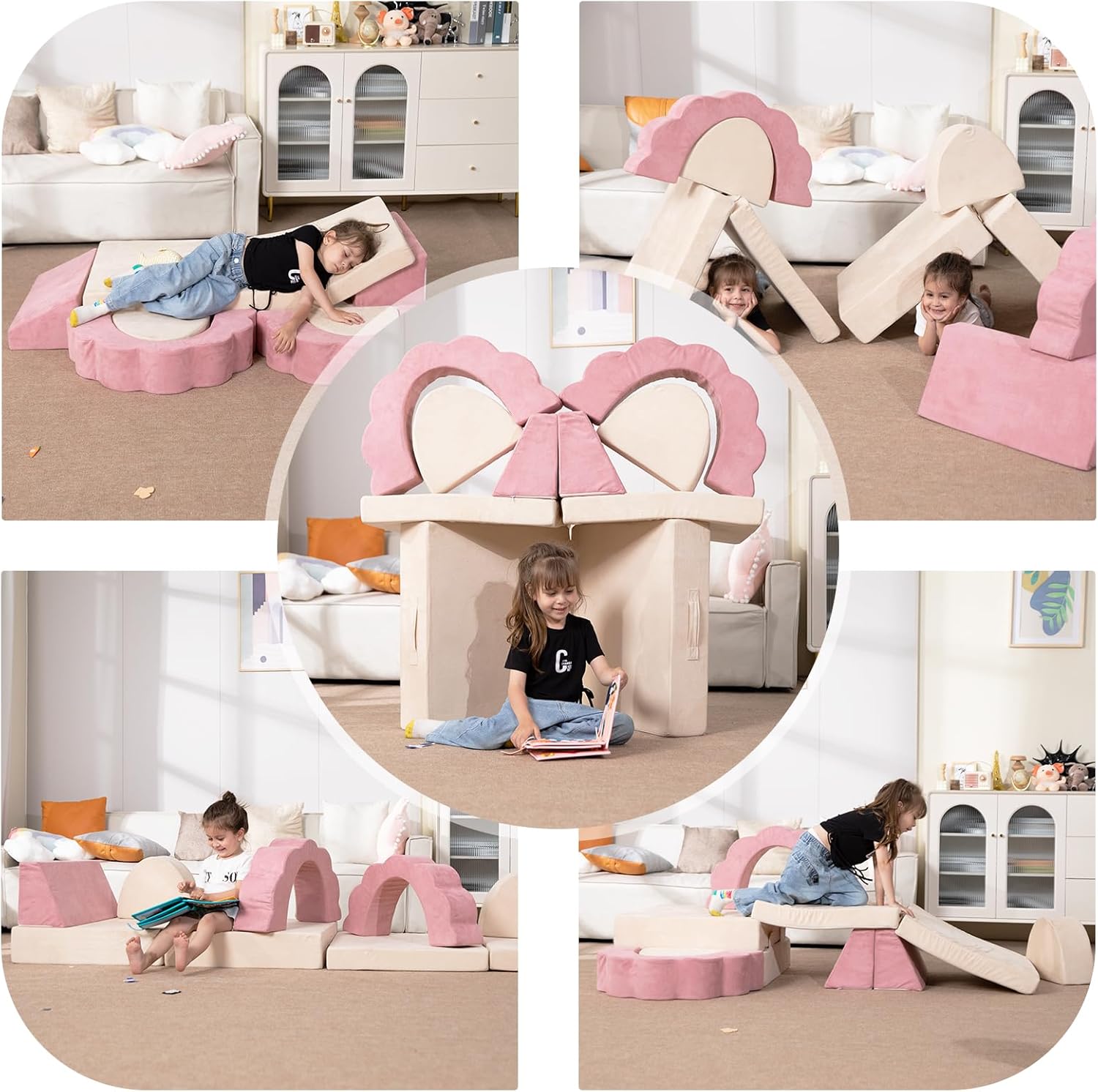 LOAOL Kids Couch 10PCS, Modular Kids Play Couch, Multifunctional Foam Toddler Sofa, Imaginative Convertible Play Sofa for Playroom - Image 4