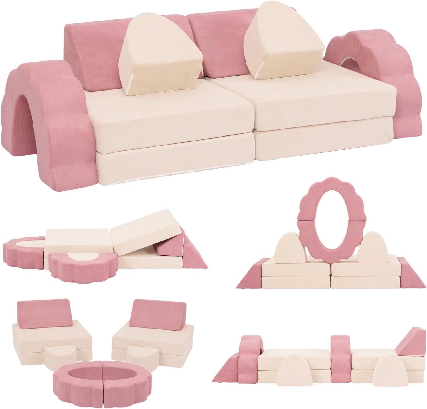LOAOL Kids Couch 10PCS, Modular Kids Play Couch, Multifunctional Foam Toddler Sofa, Imaginative Convertible Play Sofa for Playroom - Image 7