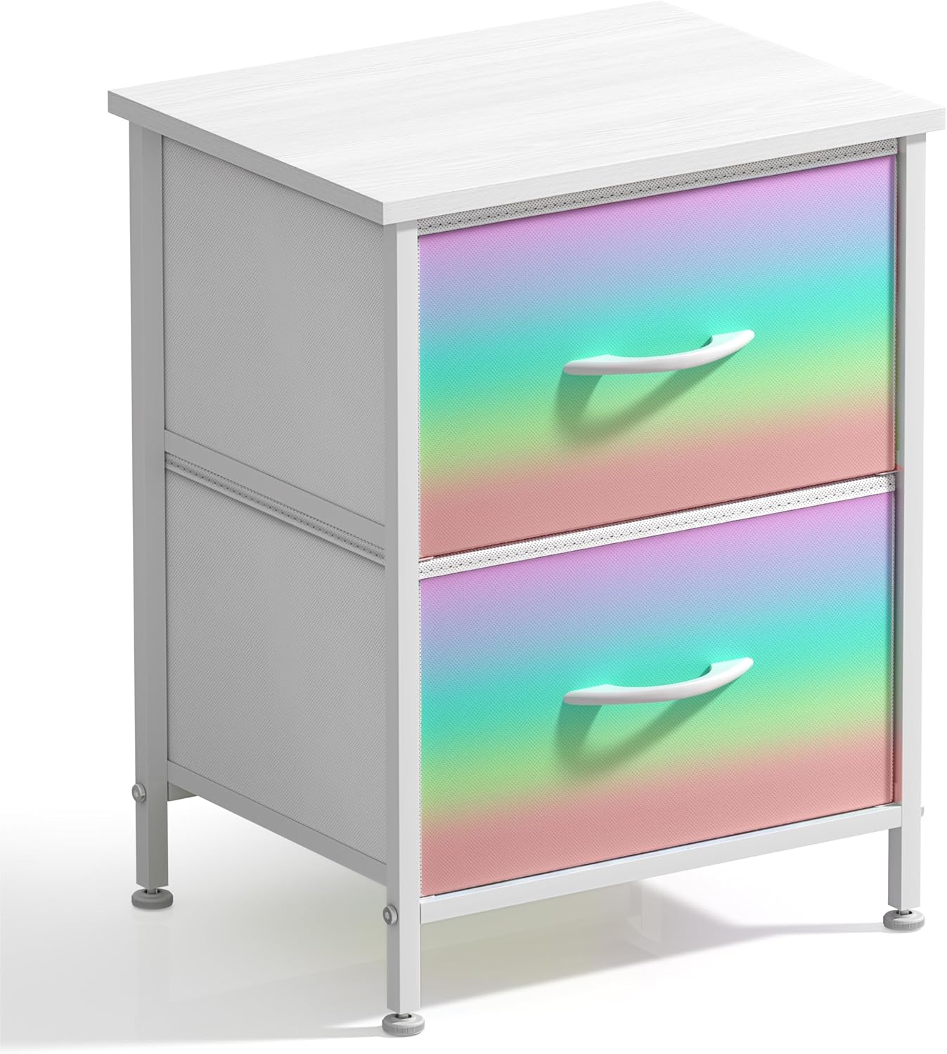 Sorbus Nightstand with 2 Drawers - Kids Bedside Furniture End Table Night Stand - Steel Frame, Wood Top & Easy Pull Fabric Bins - Dresser & Chest for Home, Bedroom Accessories, Office & College Dorm - Image 6