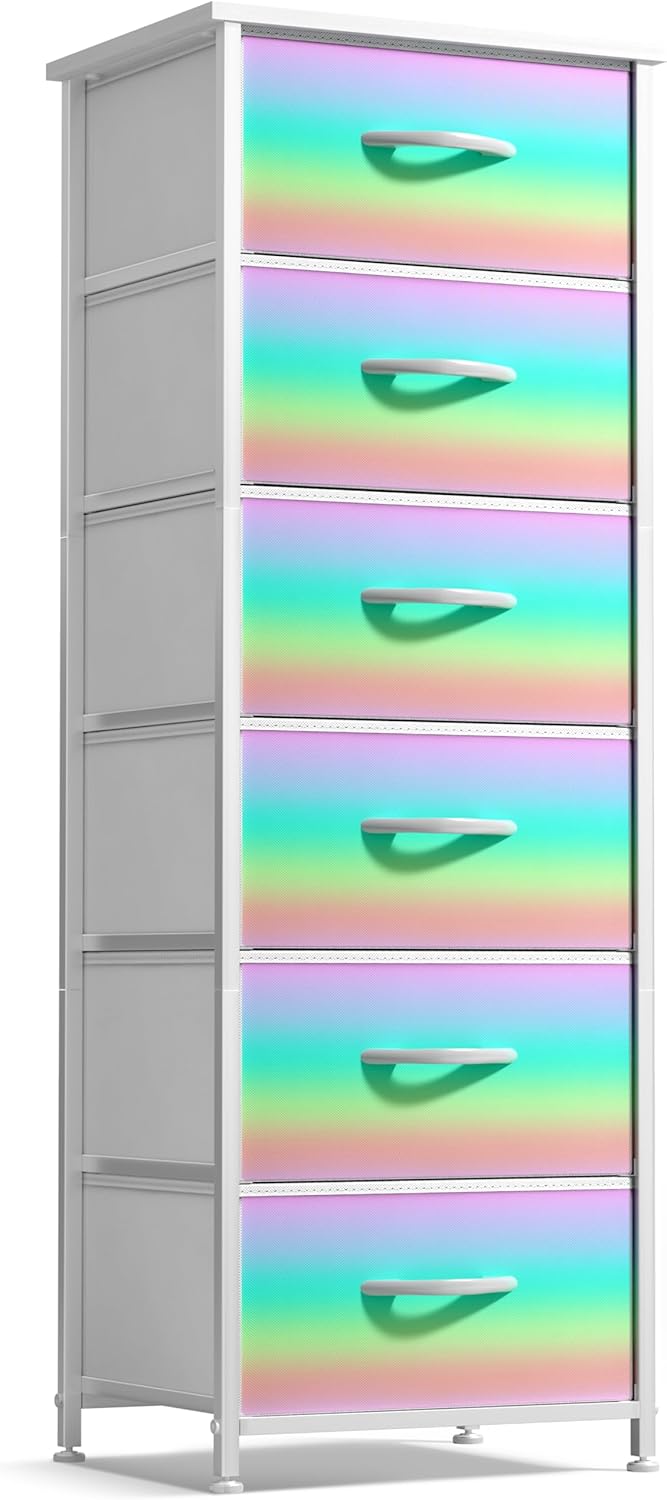 Sorbus Nightstand with 2 Drawers - Kids Bedside Furniture End Table Night Stand - Steel Frame, Wood Top & Easy Pull Fabric Bins - Dresser & Chest for Home, Bedroom Accessories, Office & College Dorm - Image 7