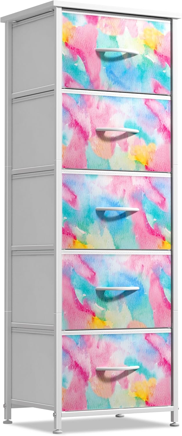 Sorbus Nightstand with 2 Drawers - Kids Bedside Furniture End Table Night Stand - Steel Frame, Wood Top & Easy Pull Fabric Bins - Dresser & Chest for Home, Bedroom Accessories, Office & College Dorm - Image 8