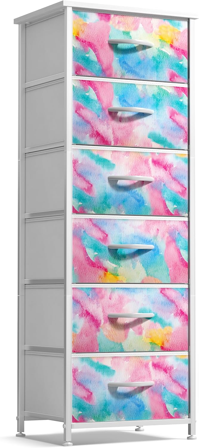 Sorbus Nightstand with 2 Drawers - Kids Bedside Furniture End Table Night Stand - Steel Frame, Wood Top & Easy Pull Fabric Bins - Dresser & Chest for Home, Bedroom Accessories, Office & College Dorm - Image 9