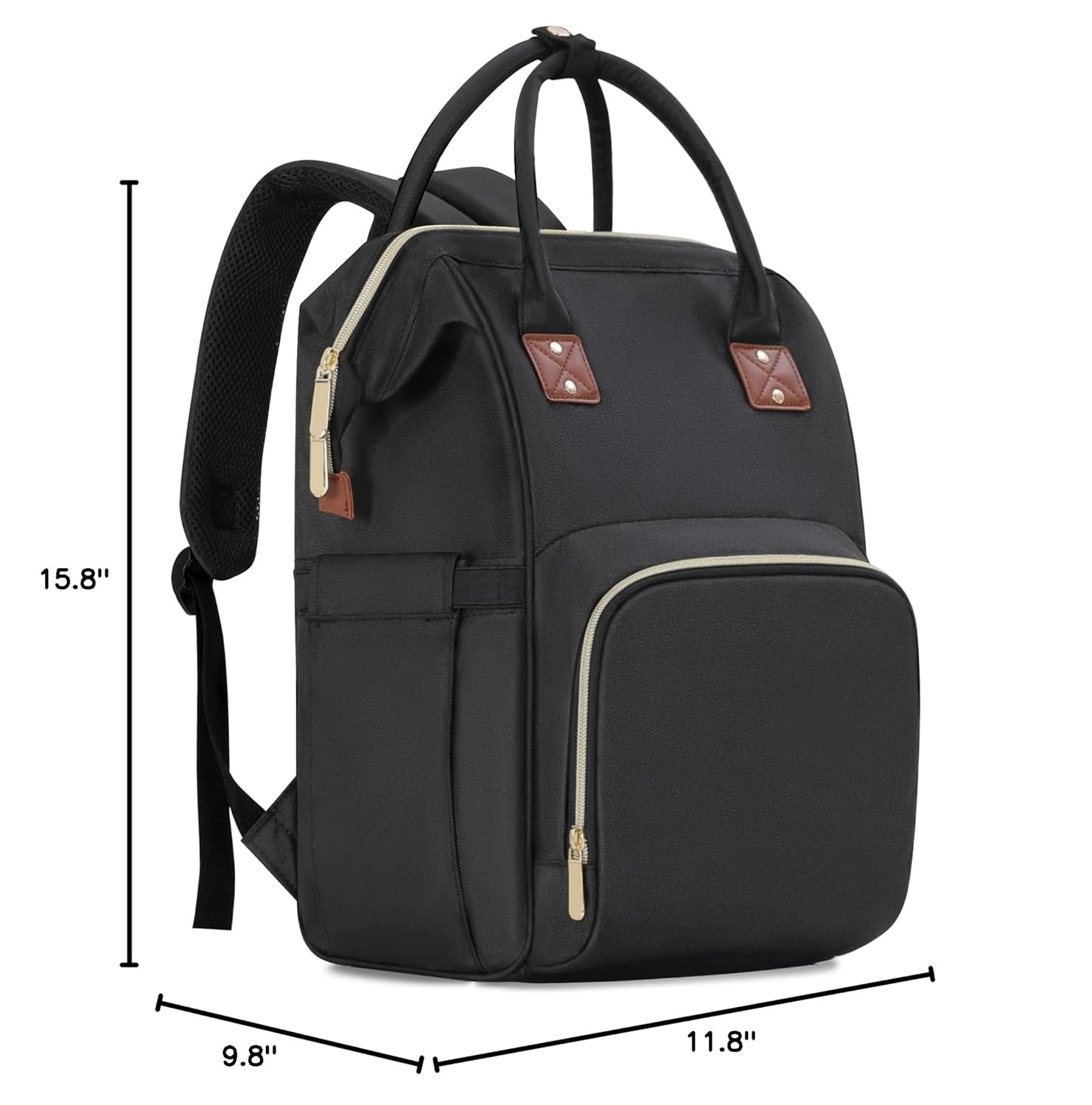 Femuar Diaper Bag Backpack Multifunction Maternity Nappy Baby Bag for Girls & Boys Large Capacity Travel Diaper Bags Dark Black