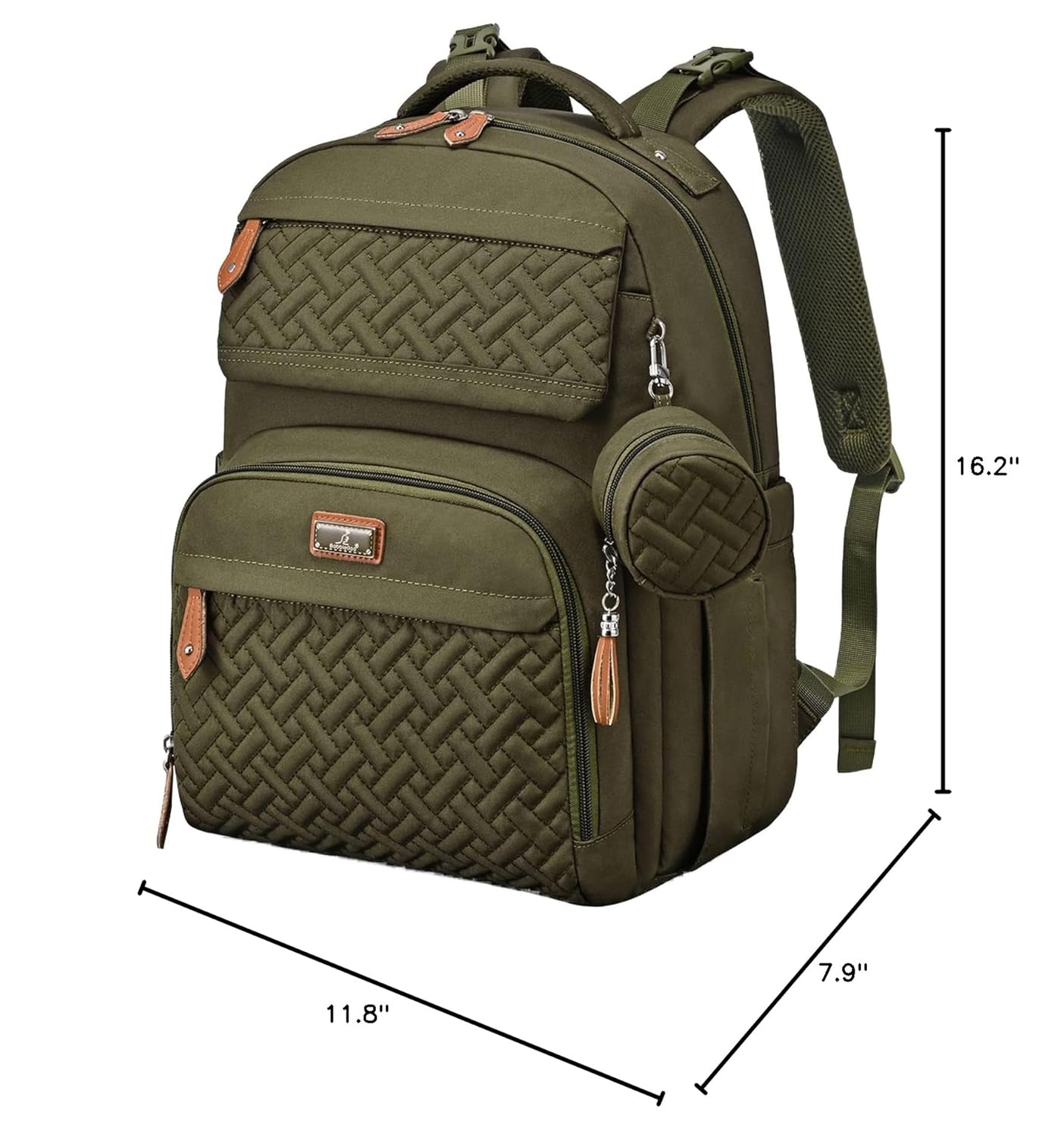 Alternative view of BabbleRoo Diaper Bag Backpack - Travel Large Baby Diaper Bag with Changing pad, Waterproof Baby Bags for Mom & Dad, Unisex Bags with Pacifier Case, Luggage Strap & Stroller Clipsu2013 Army Green | with Changing Pad, Pacifier Case, Stroller Straps, Multifunction, Waterproof