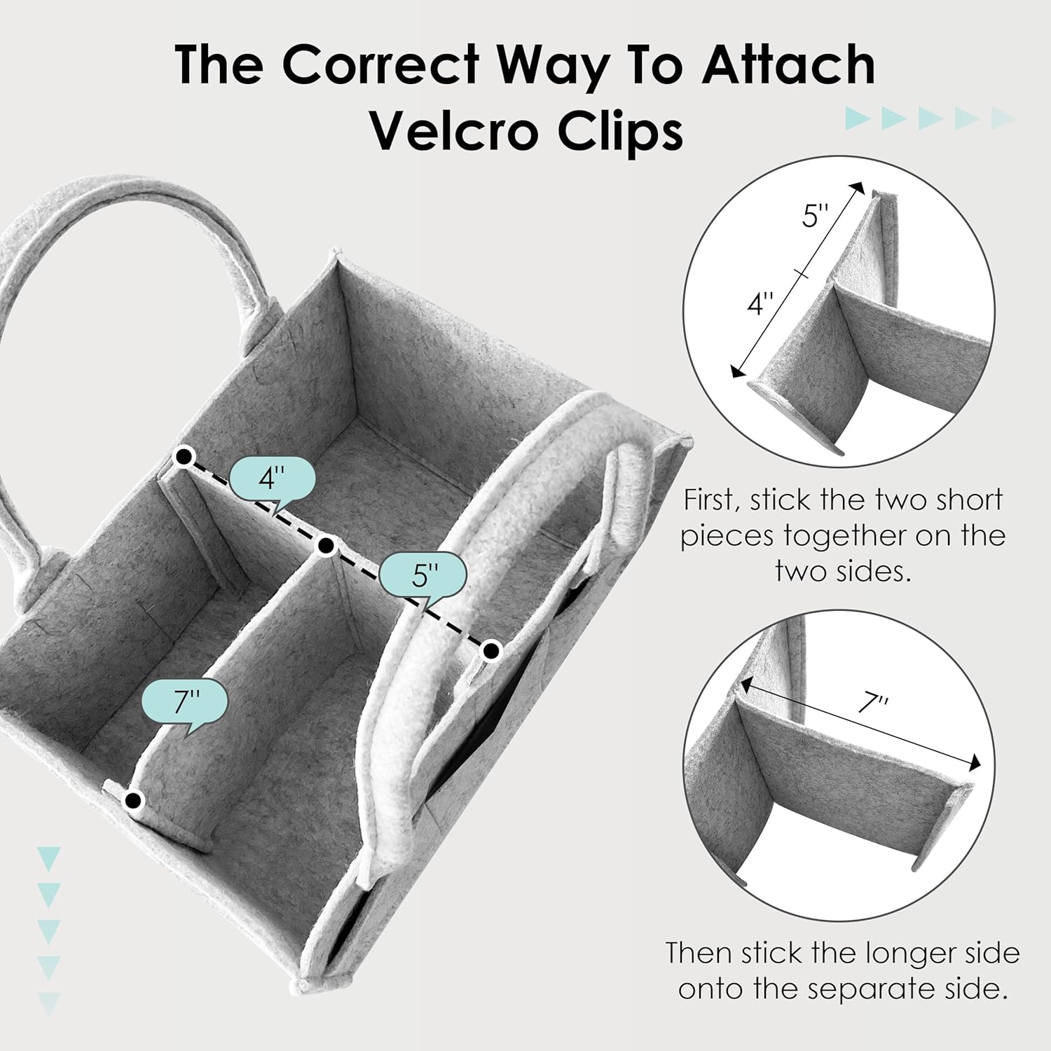 Alternative view of HIPHOP PANDA 2-Pack Diaper Caddy Organizer - Nursery Storage Bin & Car Organizer for Diapers, Wipes, and Baby Essentials - Dual-Color Solid Set (Grey/Oatmeal), Regular Size