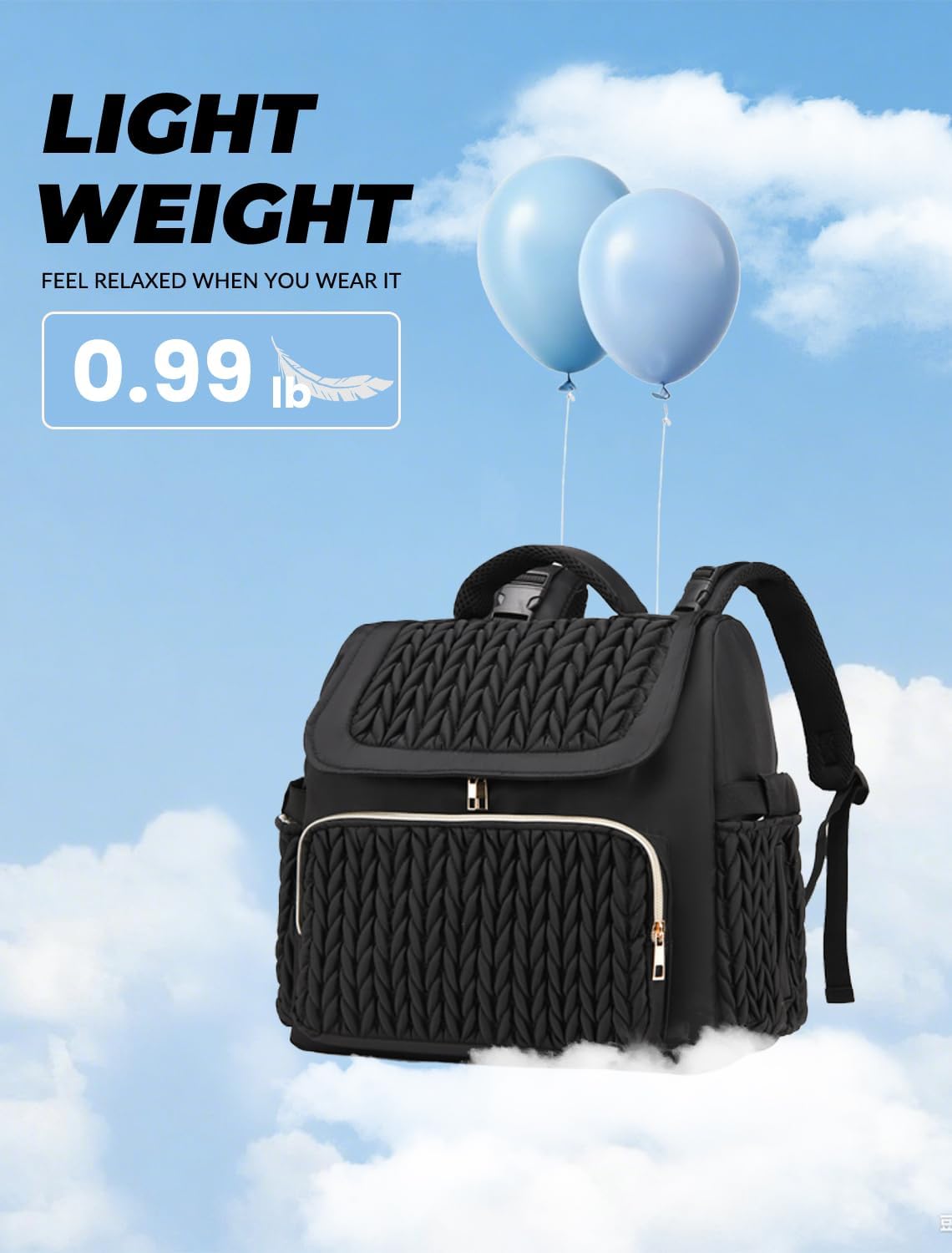 Alternative view of Awanhe Diaper Bag Backpack, Baby Bag with Changing Pad, Travel Waterproof Diaper Bag Tote, Newborn Essentials Must Haves, Luxury baby shower gifts for boys & Girls, Black