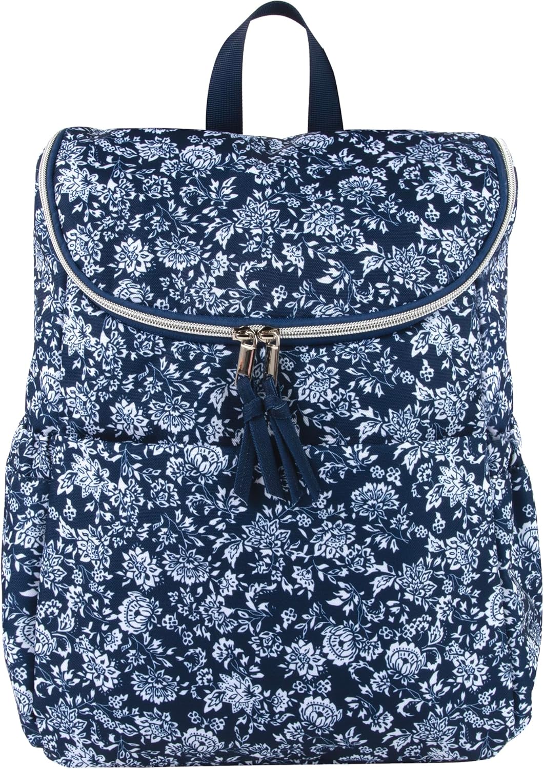 Multi-Function Floral Diaper Backpack and Travel Nappy Baby Bag with Changing Pad and Stroller Straps