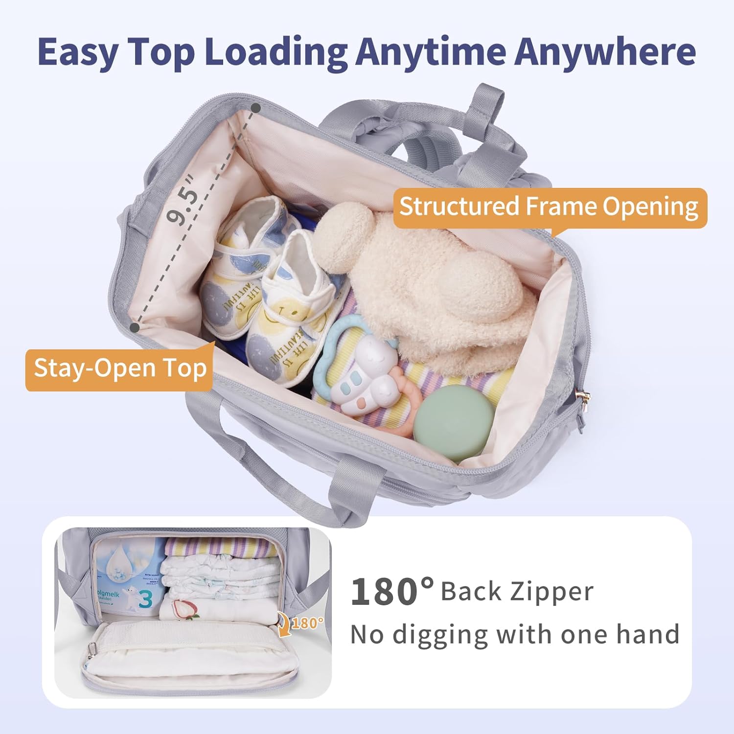 Alternative view of CEI-CEI Diaper Bag Backpack for Mom and Dad, Puffer Baby Bag Backpack with Insulated Pocket, Water-Resistant, Unisex Travel Backpack with Changing Pad & Stroller Straps