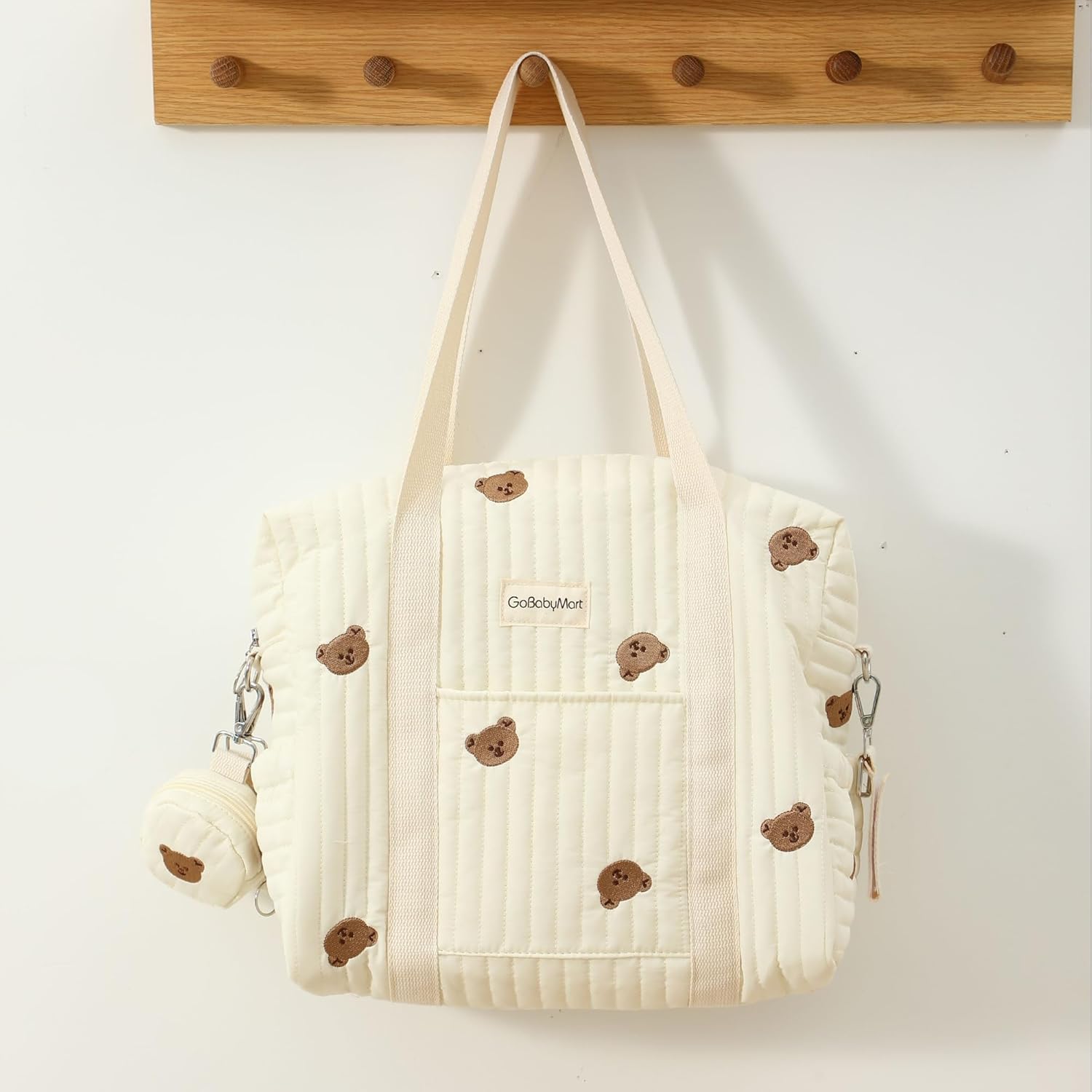 Alternative view of GOBABYMART 3pc Diaper Bag Tote Set, Hospital Bag for Labor & Delivery, Maternity Travel Bag with Changing Pad & Pacifier Case