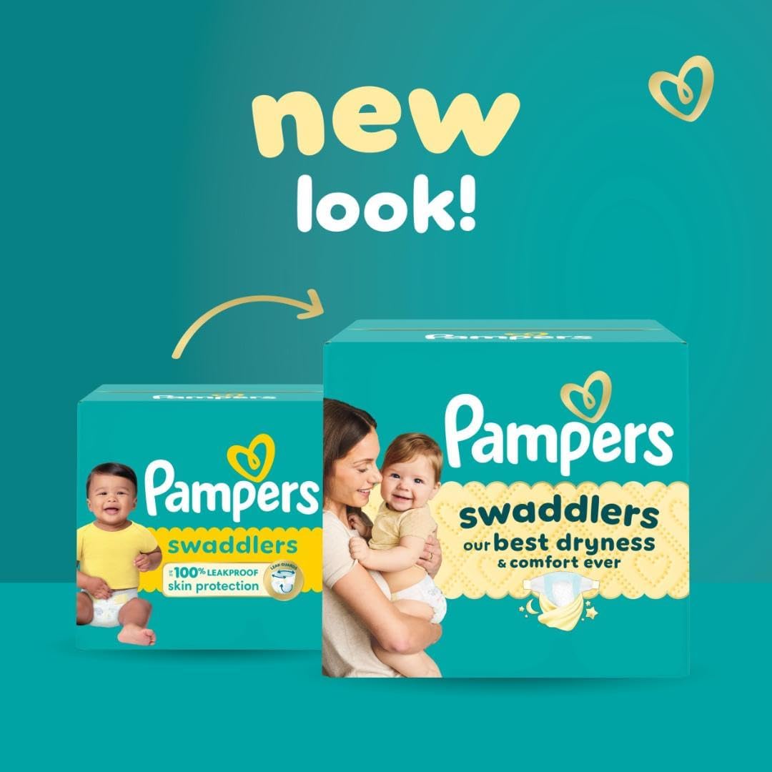 Pampers Swaddlers Diapers, Size 4 (15-34 lbs), 150 Count, Absorbent, Keeps Baby Dry and Comfortable, Skin Safe Disposable Baby Diaper (Packaging May Vary)