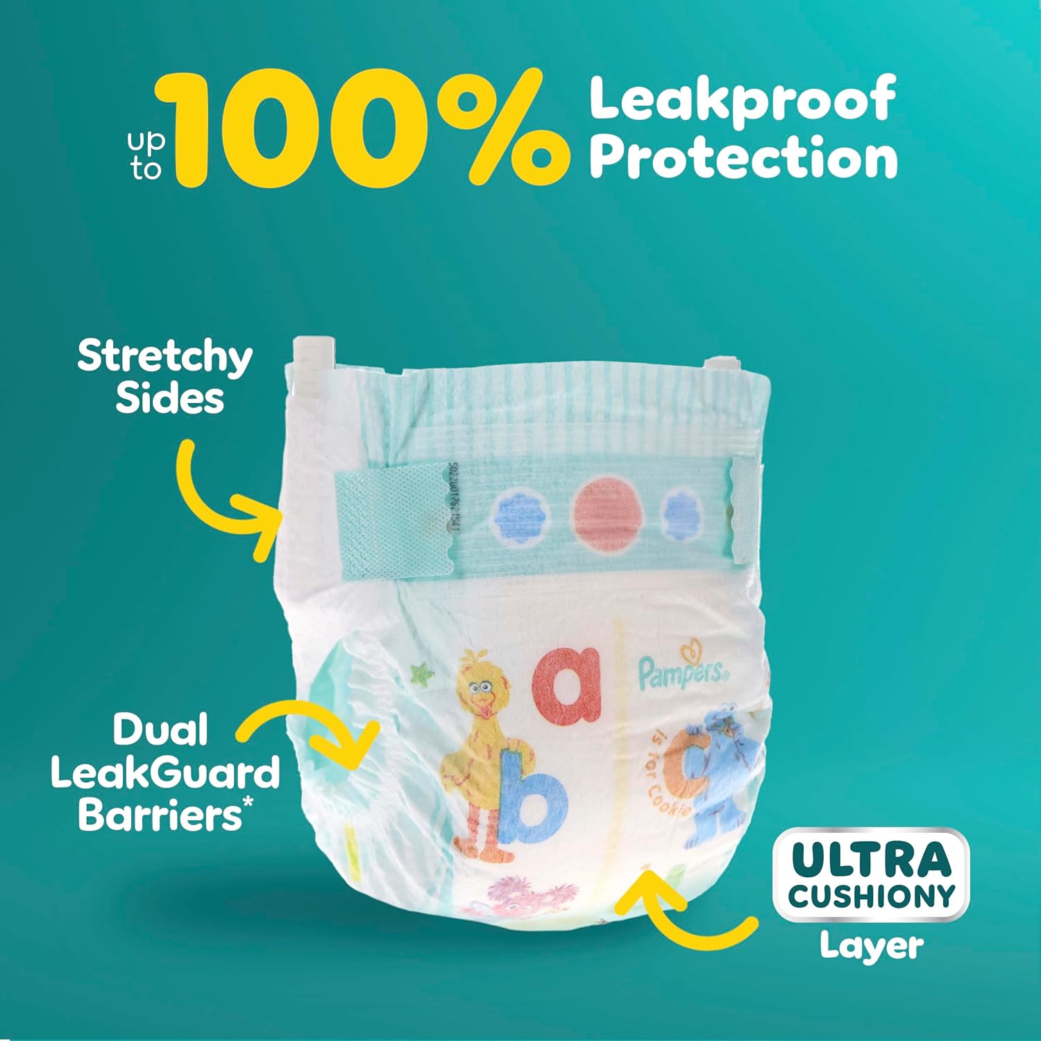 Alternative view of Pampers Diapers - Baby Dry - Size 1, 120 Count, Absorbent Disposable Infant Diaper (Packaging May Vary)