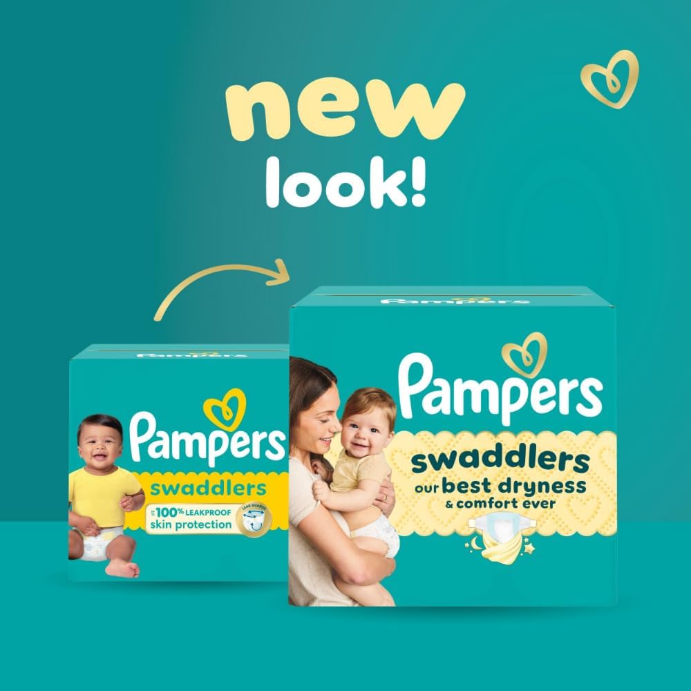 Pampers Swaddlers Diapers, Size 3 (13-26 lbs), 136 Count, Absorbent, Keeps Baby Dry and Comfortable, Skin Safe Disposable Baby Diaper (Packaging May Vary)