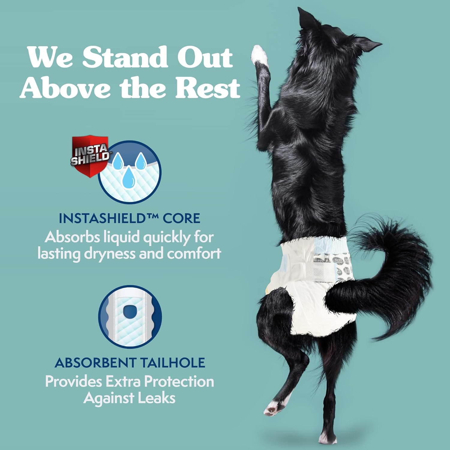 Alternative view of Simple Solution Disposable Dog Diapers, Female Dog Diapers, Puppy Potty Training, Incontinence and Heat Cycle Protection, Large Diapers for Dogs, 18-27 Inch Waist, 30 Count