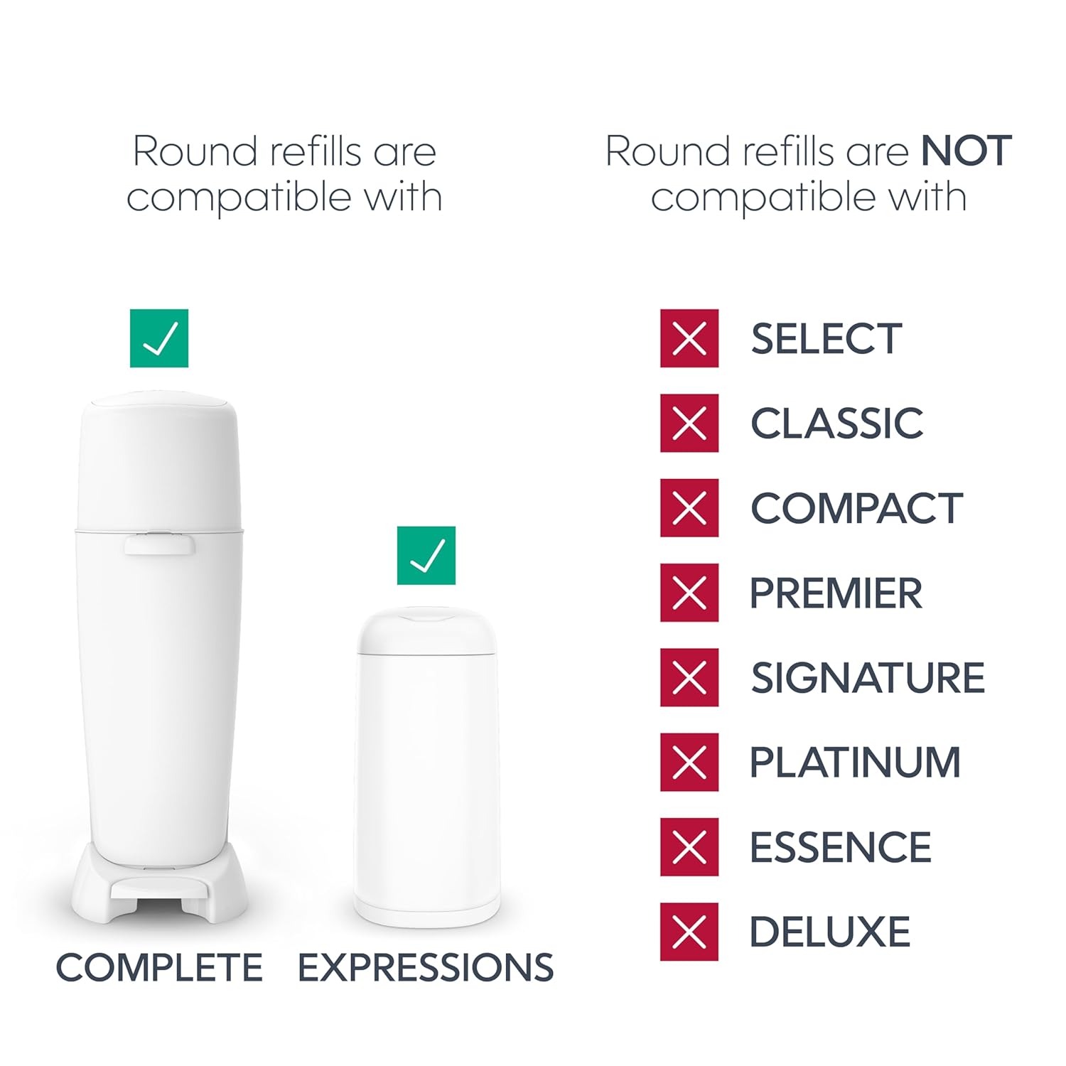 Alternative view of Diaper Genie Essentials Round Refill 8-Pack | Holds Up to 2560 Newborn Diapers | Features Unscented Continuous Film | Compatible with Diaper Genie Complete and Expressions Pails,8 Count (Pack of 1)