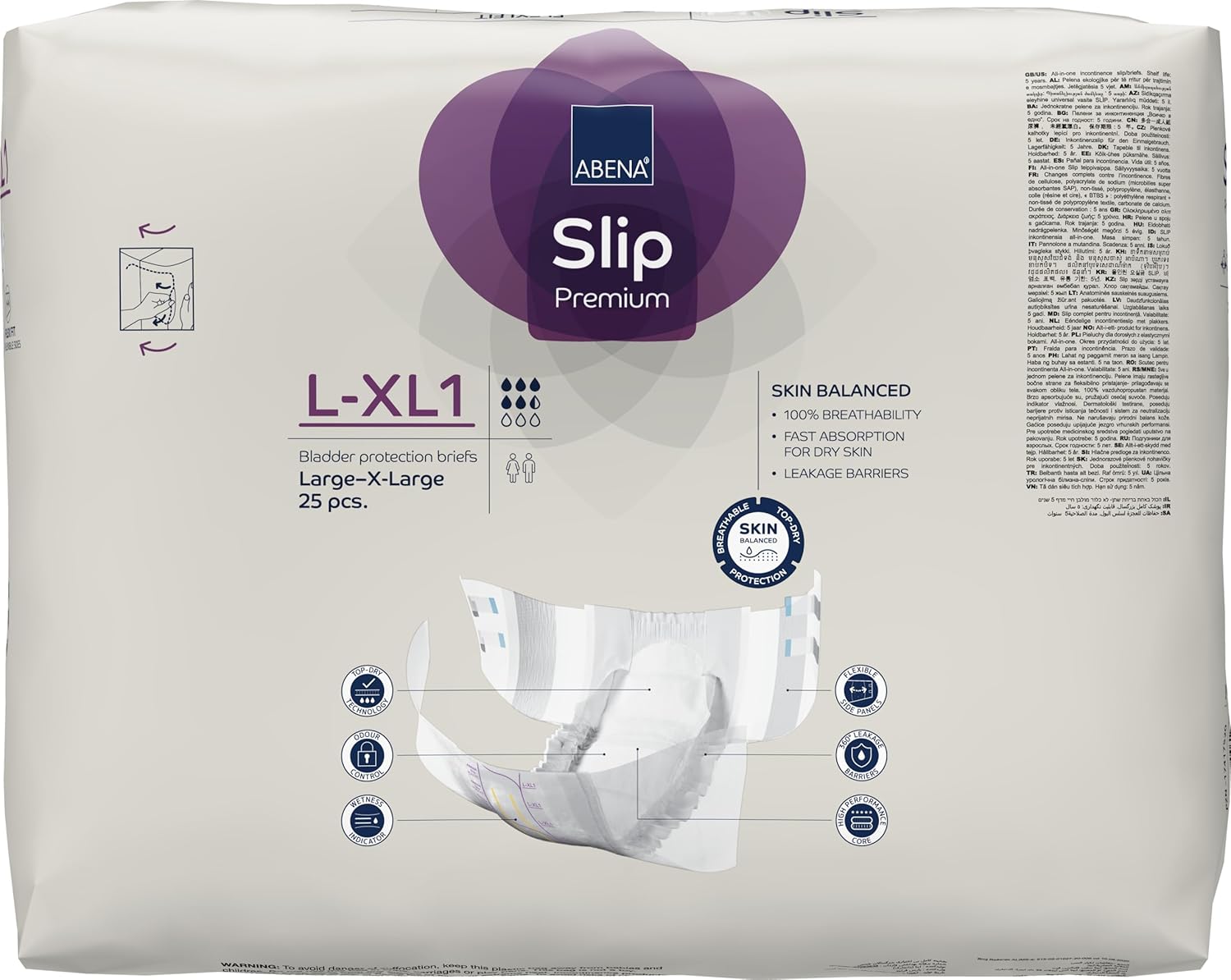 Alternative view of Abena Slip Flexi-Fit Premium Incontinence Briefs, Level 1, (Medium to Extra Large), Large/Extra Large, 25 Count