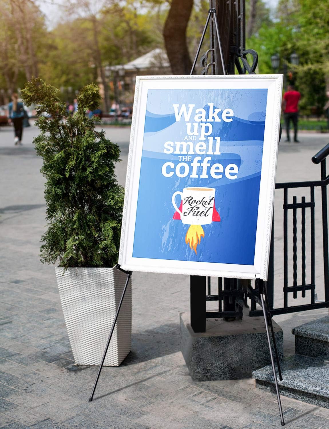 Nicpro Art Folding Easels for Display, 6 Pack 63 Inches Metal Floor Easel Stand Bulk Tripod Black Collapsible for Sign Artist Poster Wedding | with Carry Bag